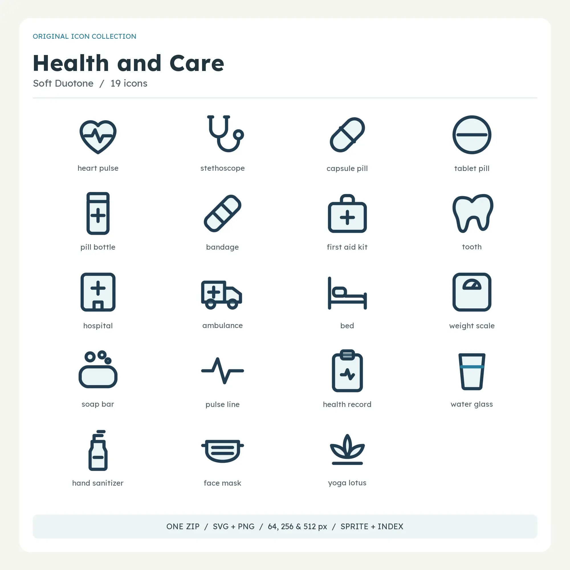 Health and Care Icons - Soft Duotone, preview 1 of 2