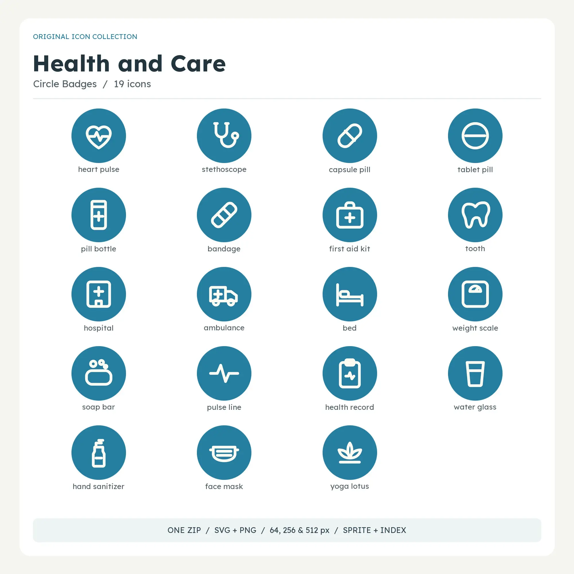 Health and Care Icons - Circle Badges preview