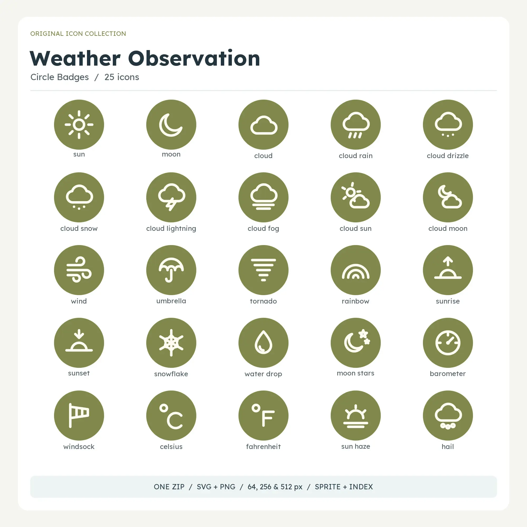 Weather Observation Icons - Circle Badges preview