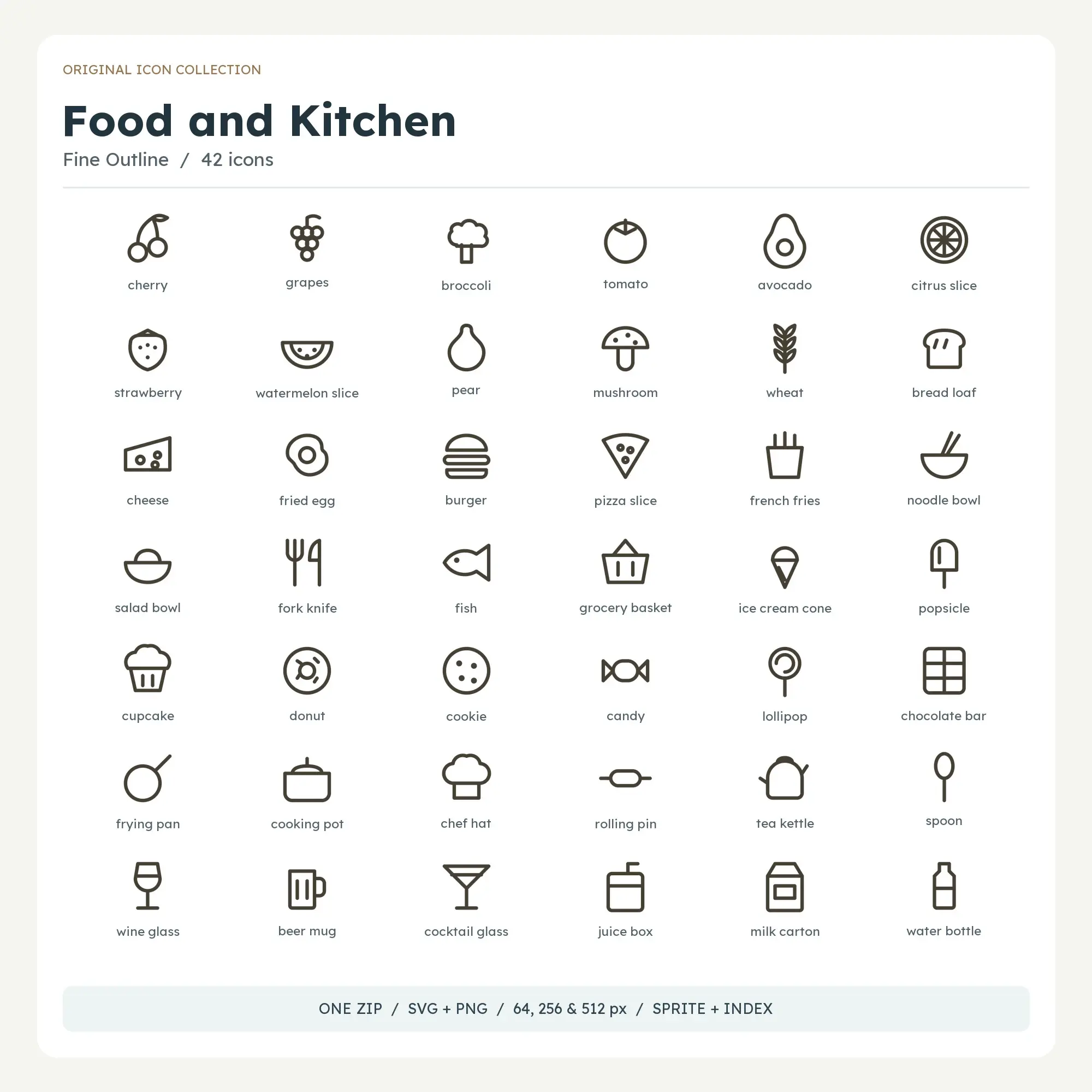 Food and Kitchen Icons - Fine Outline preview