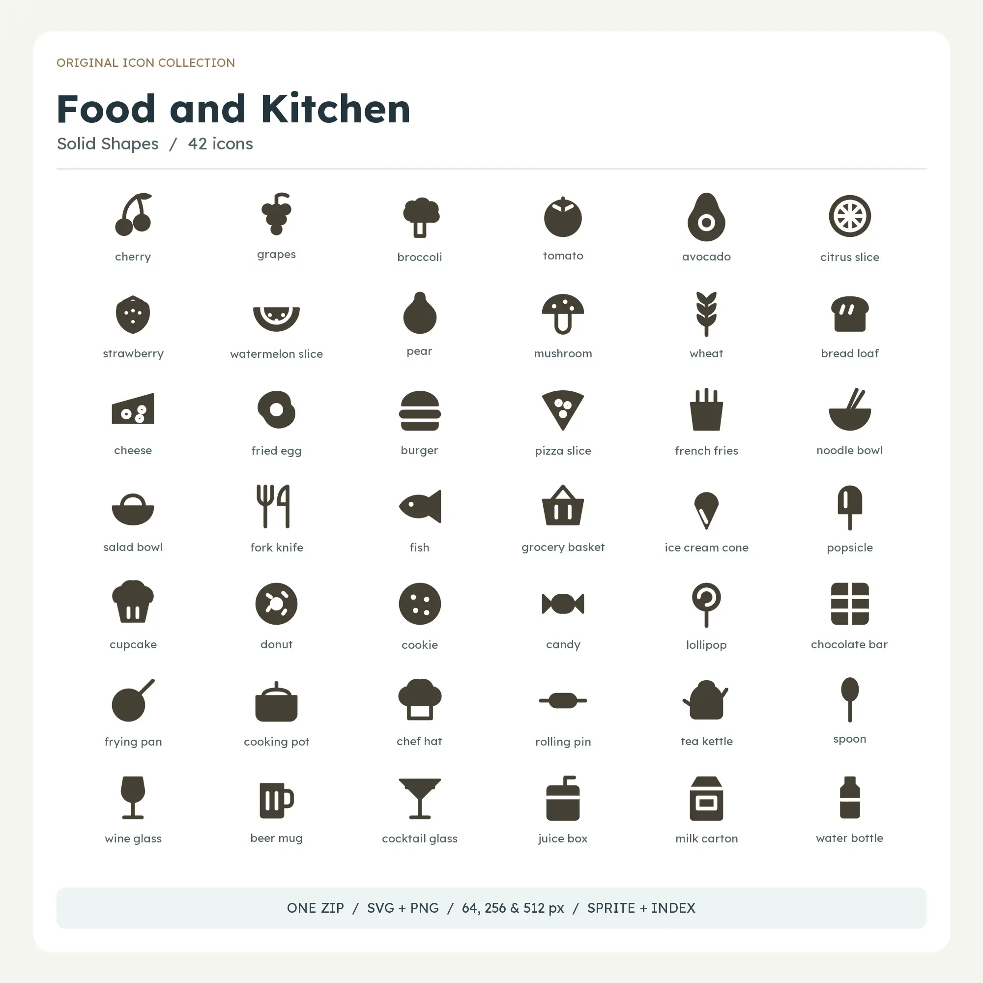 Food and Kitchen Icons - Solid Shapes preview