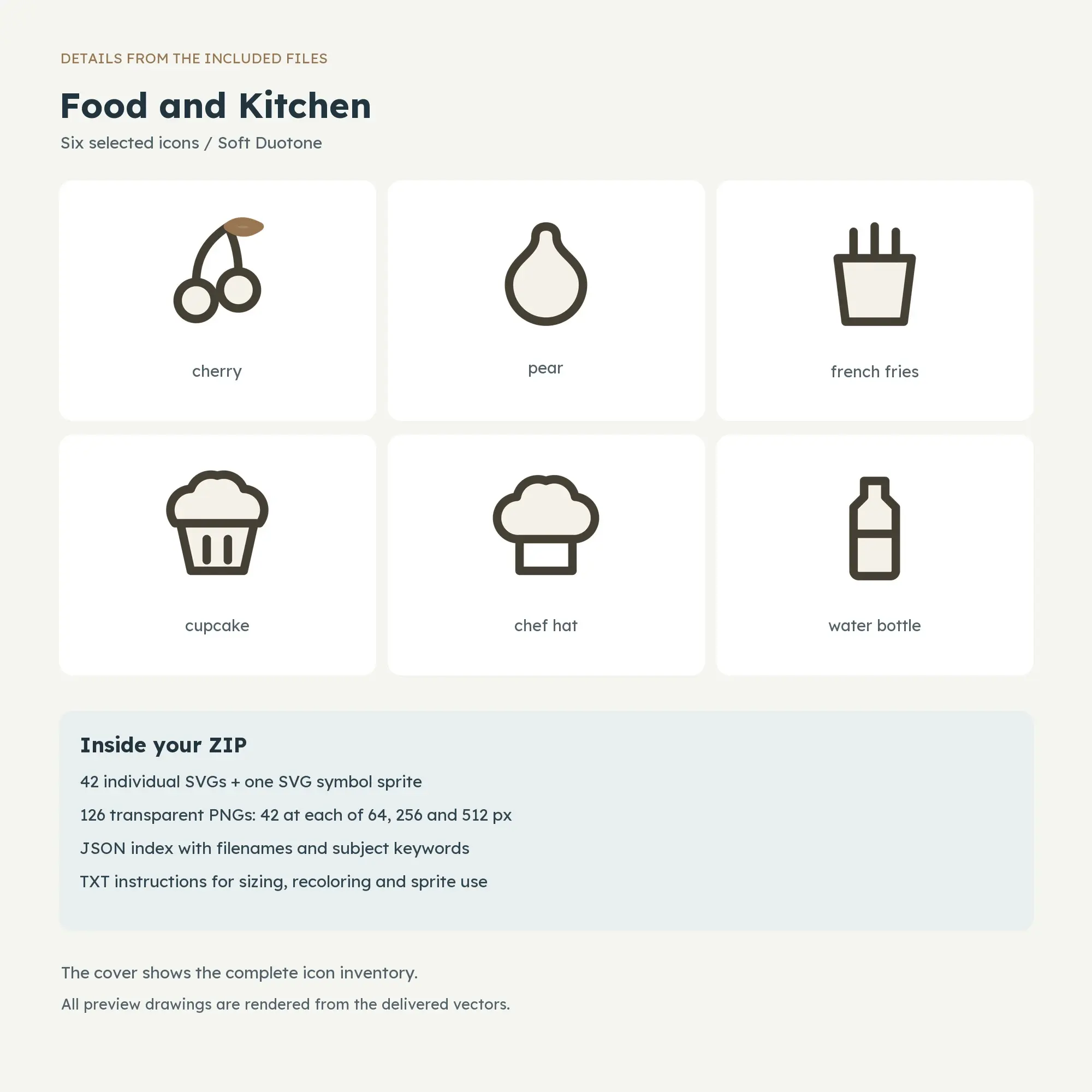 Food and Kitchen Icons - Soft Duotone, preview 2 of 2