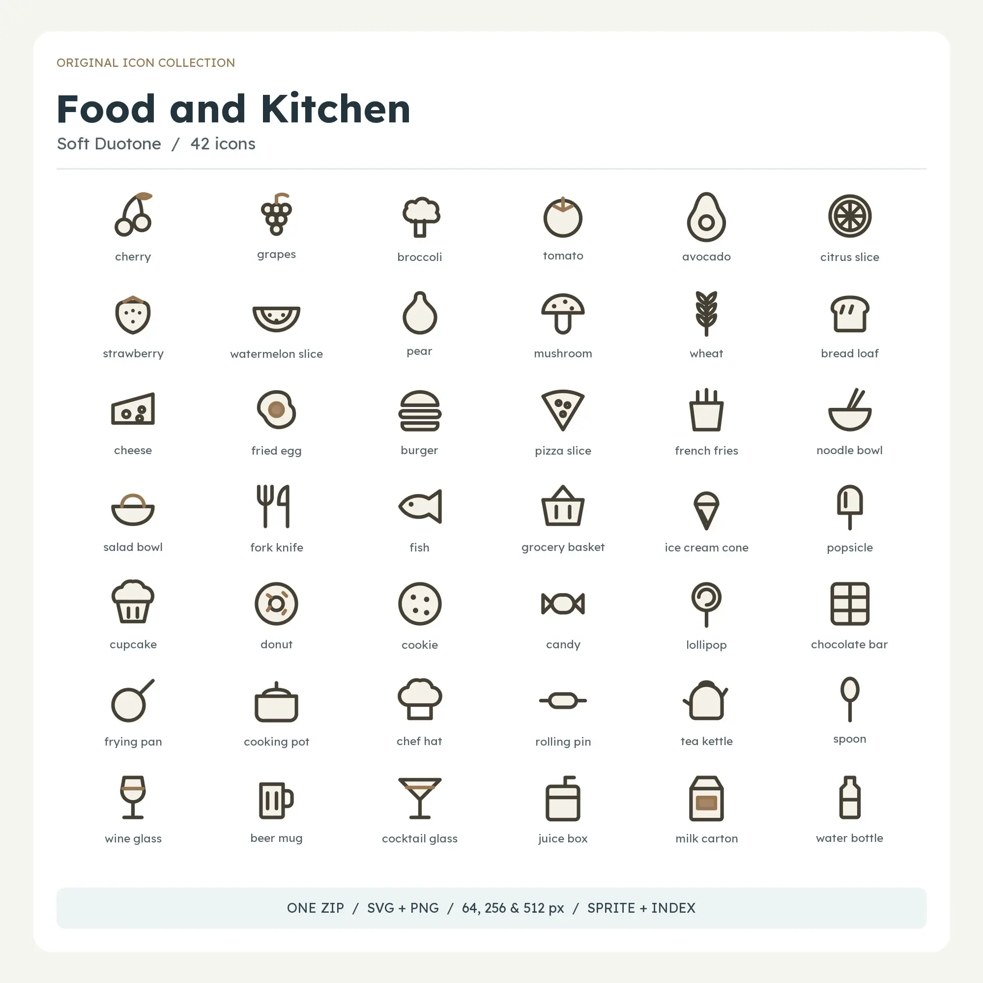 Food and Kitchen Icons - Soft Duotone preview