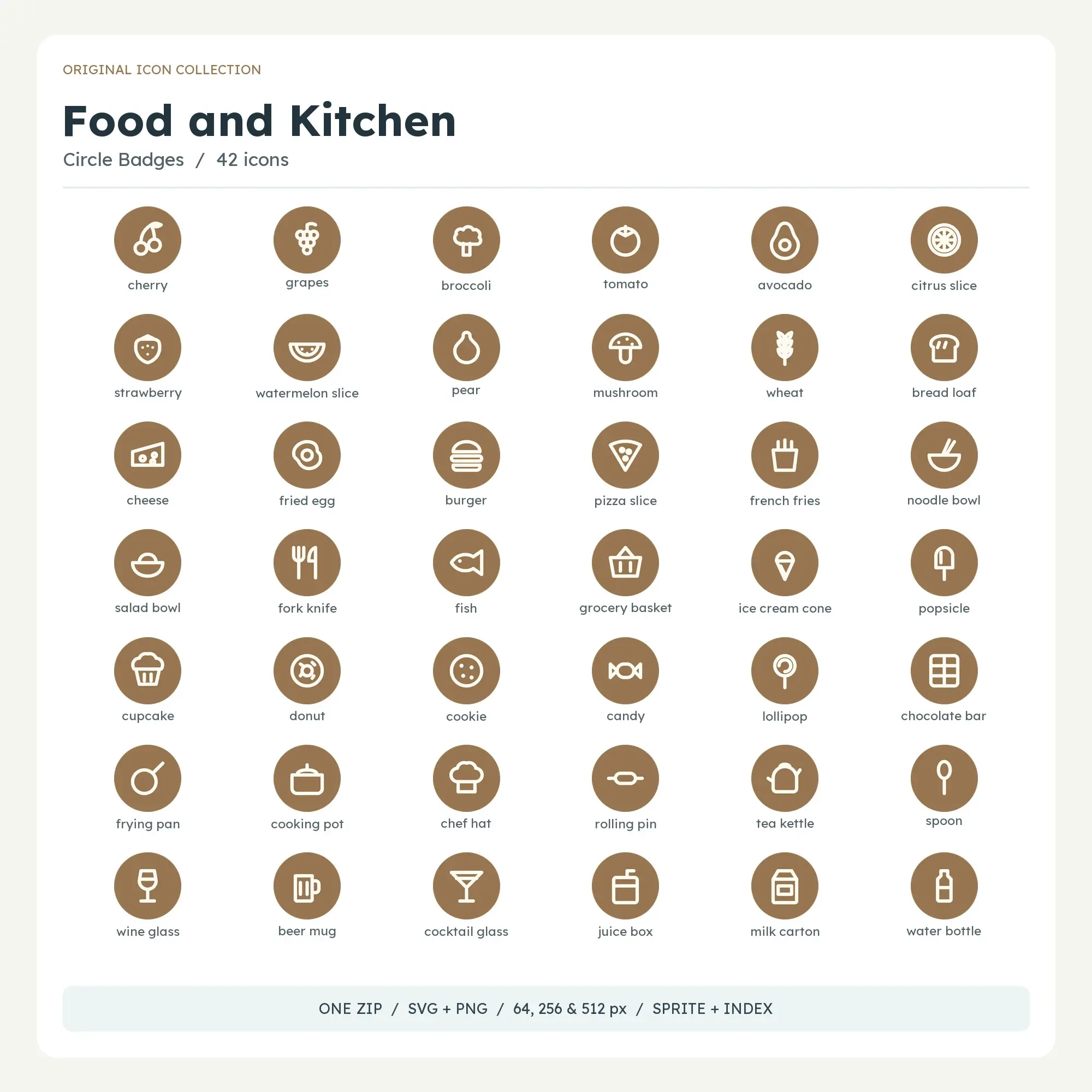 Food and Kitchen Icons - Circle Badges preview