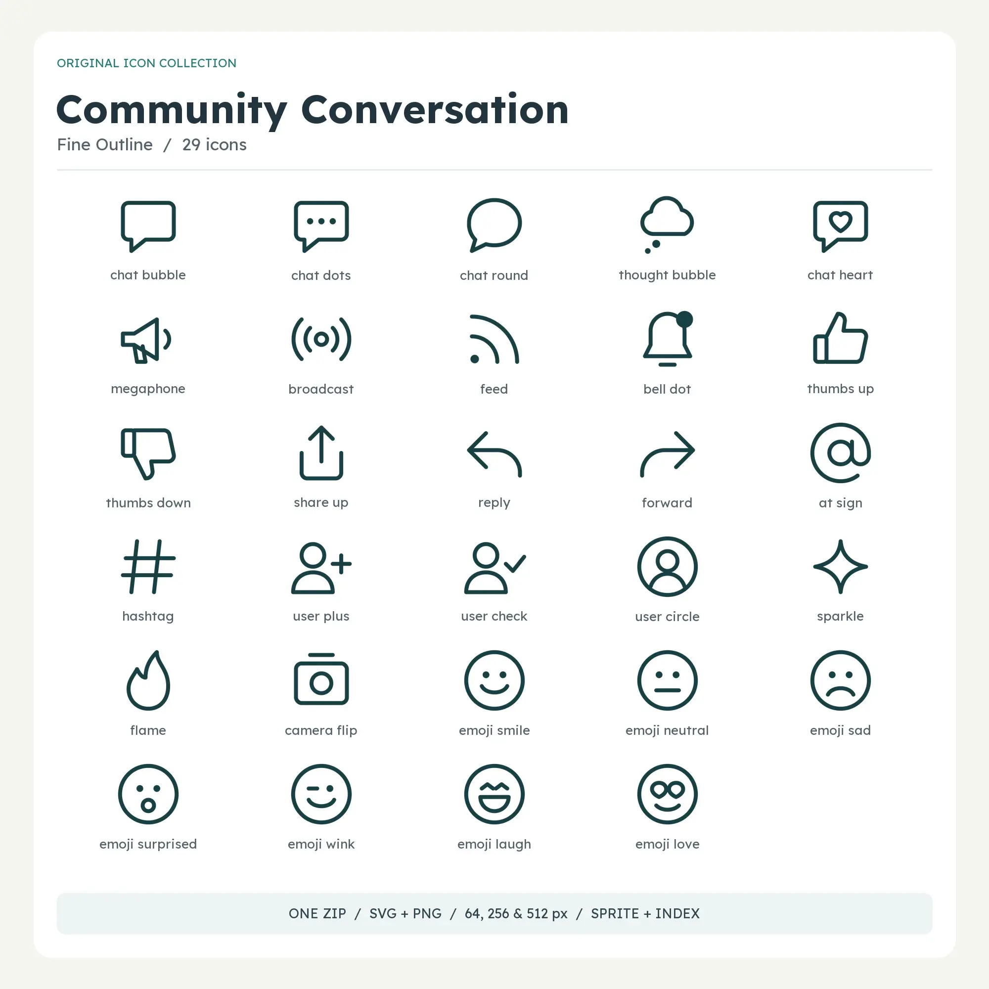 Community Conversation Icons - Fine Outline preview