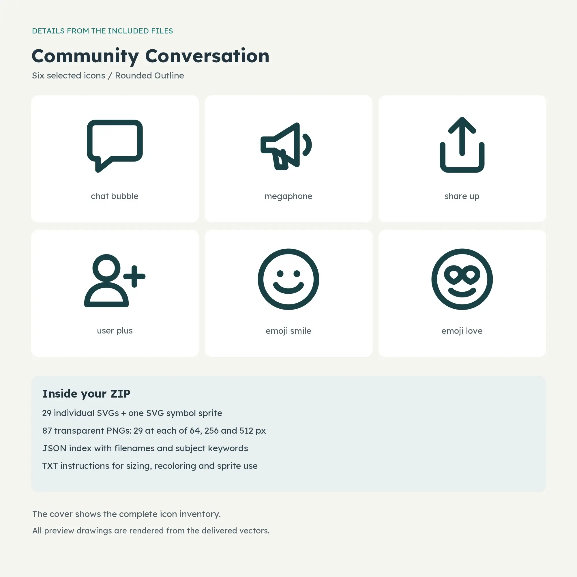 Community Conversation Icons - Rounded Outline, preview 2 of 2