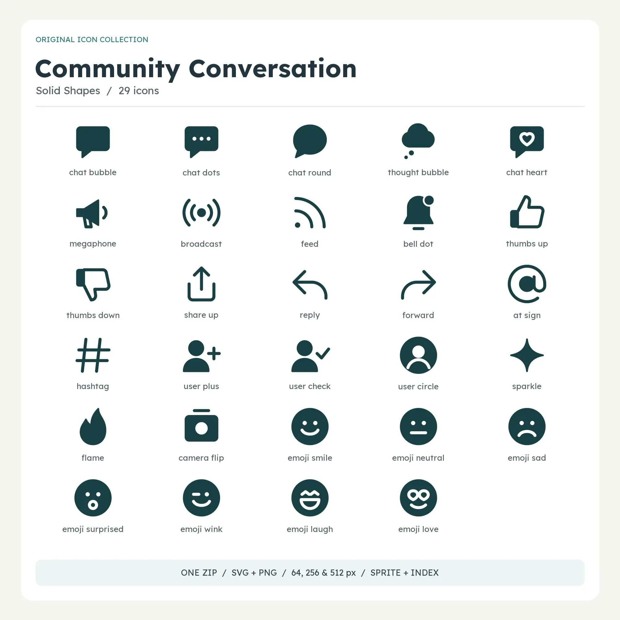 Community Conversation Icons - Solid Shapes preview