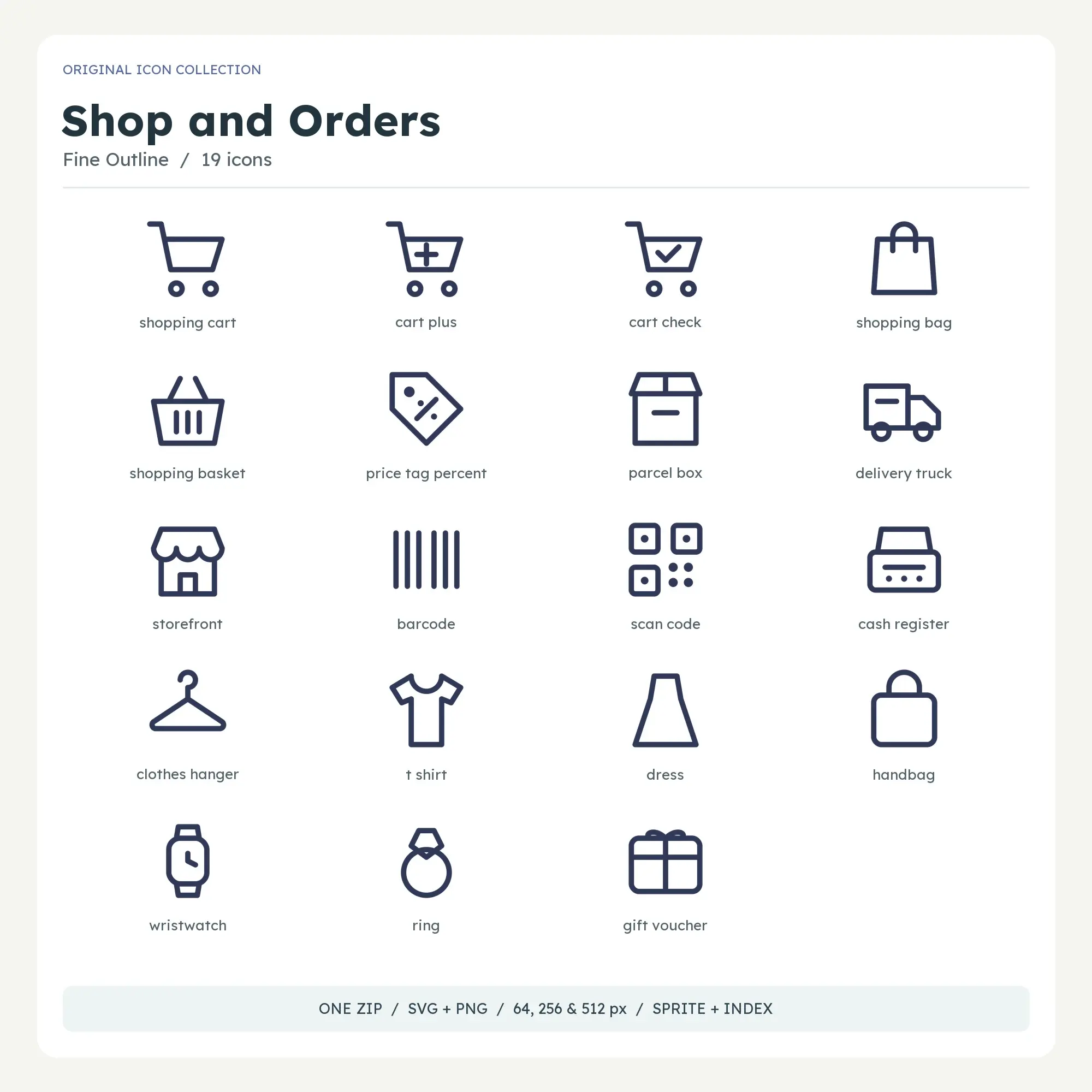 Shop and Orders Icons - Fine Outline preview