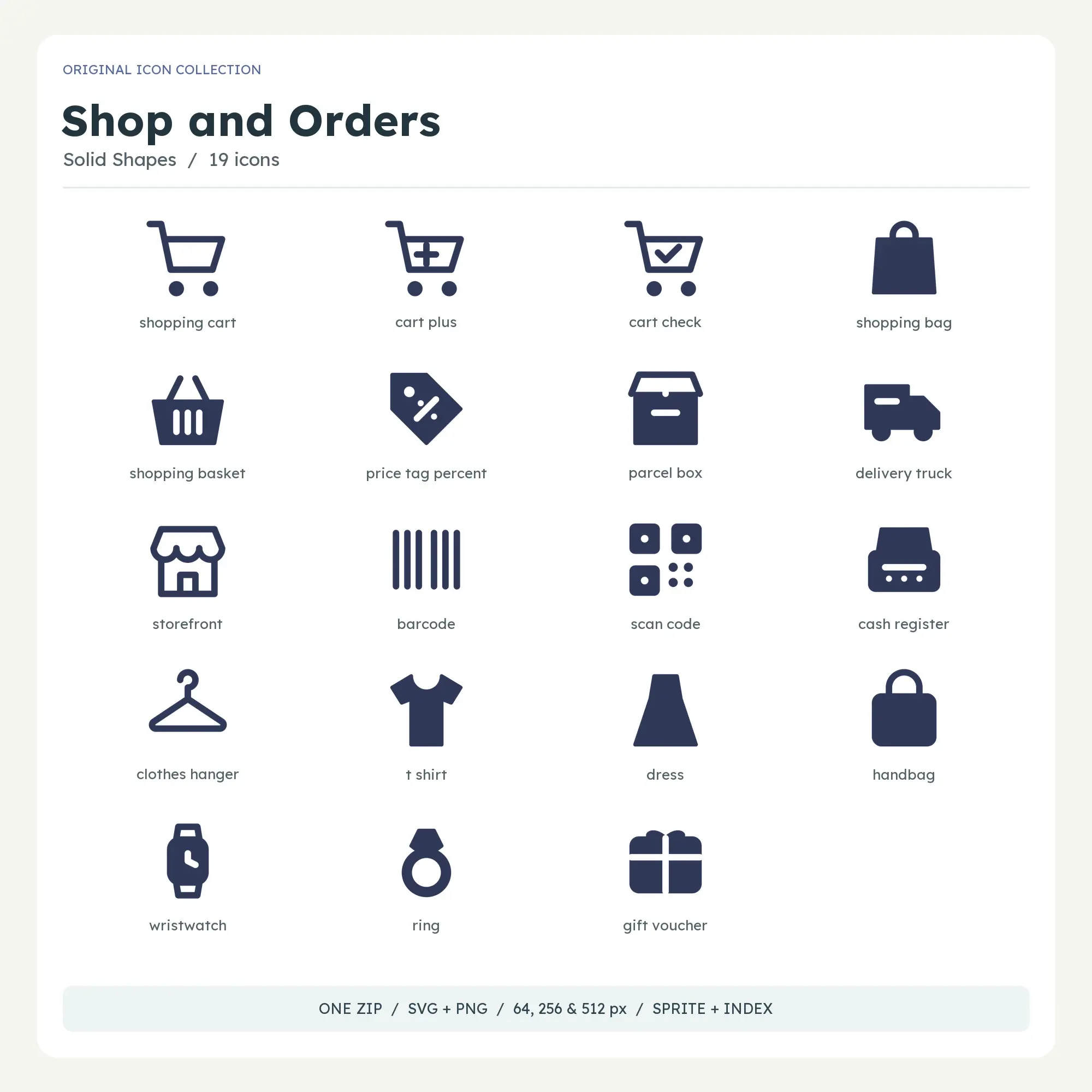 Shop and Orders Icons - Solid Shapes preview