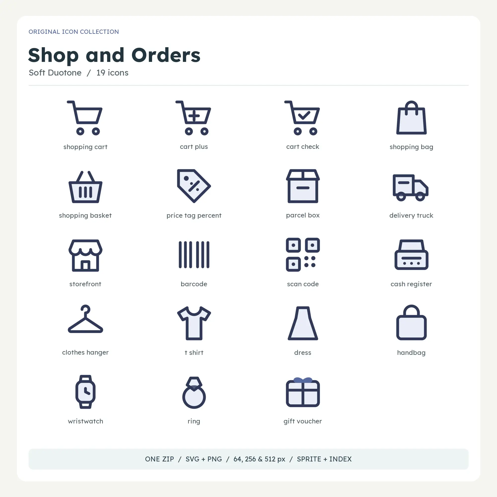 Shop and Orders Icons - Soft Duotone preview