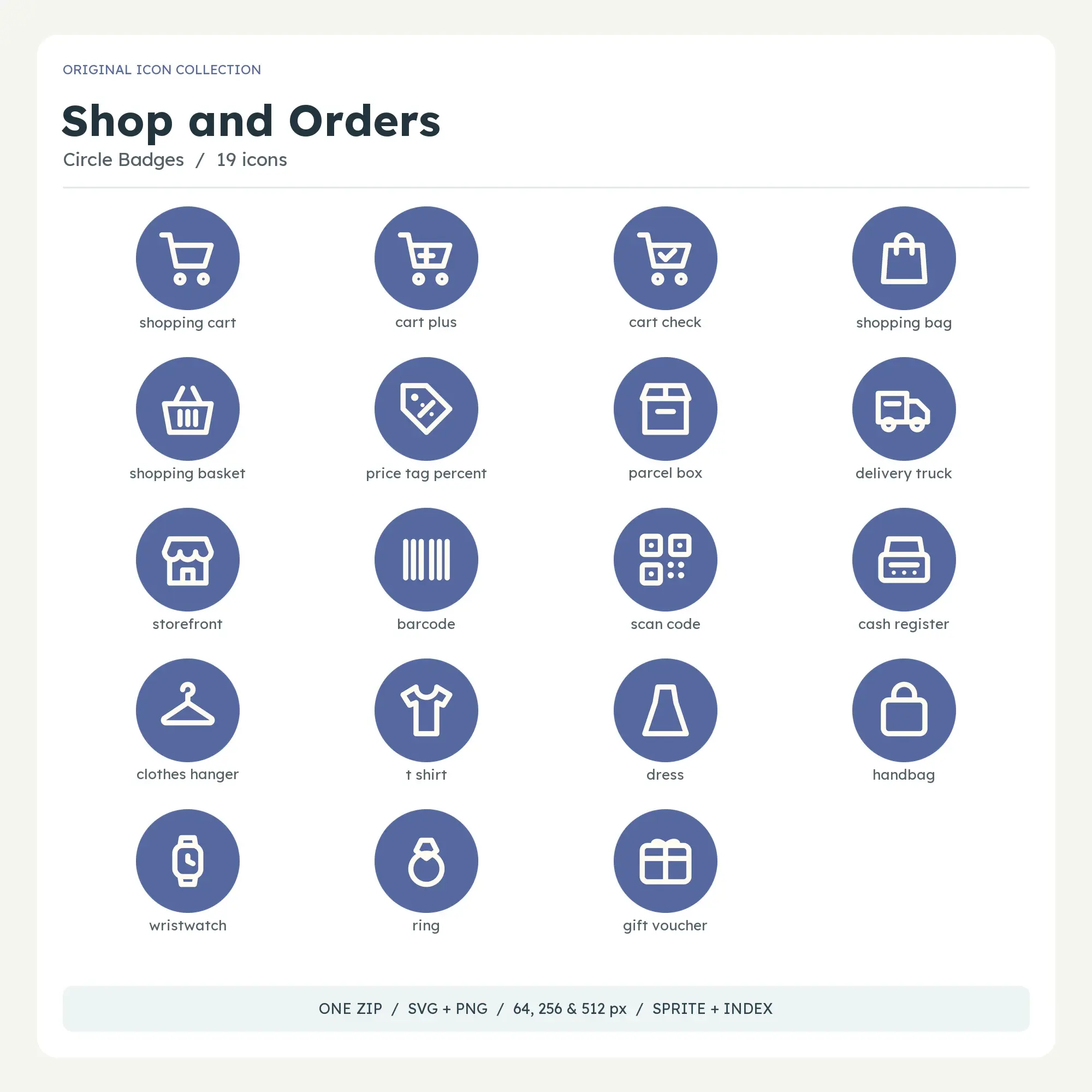 Shop and Orders Icons - Circle Badges preview