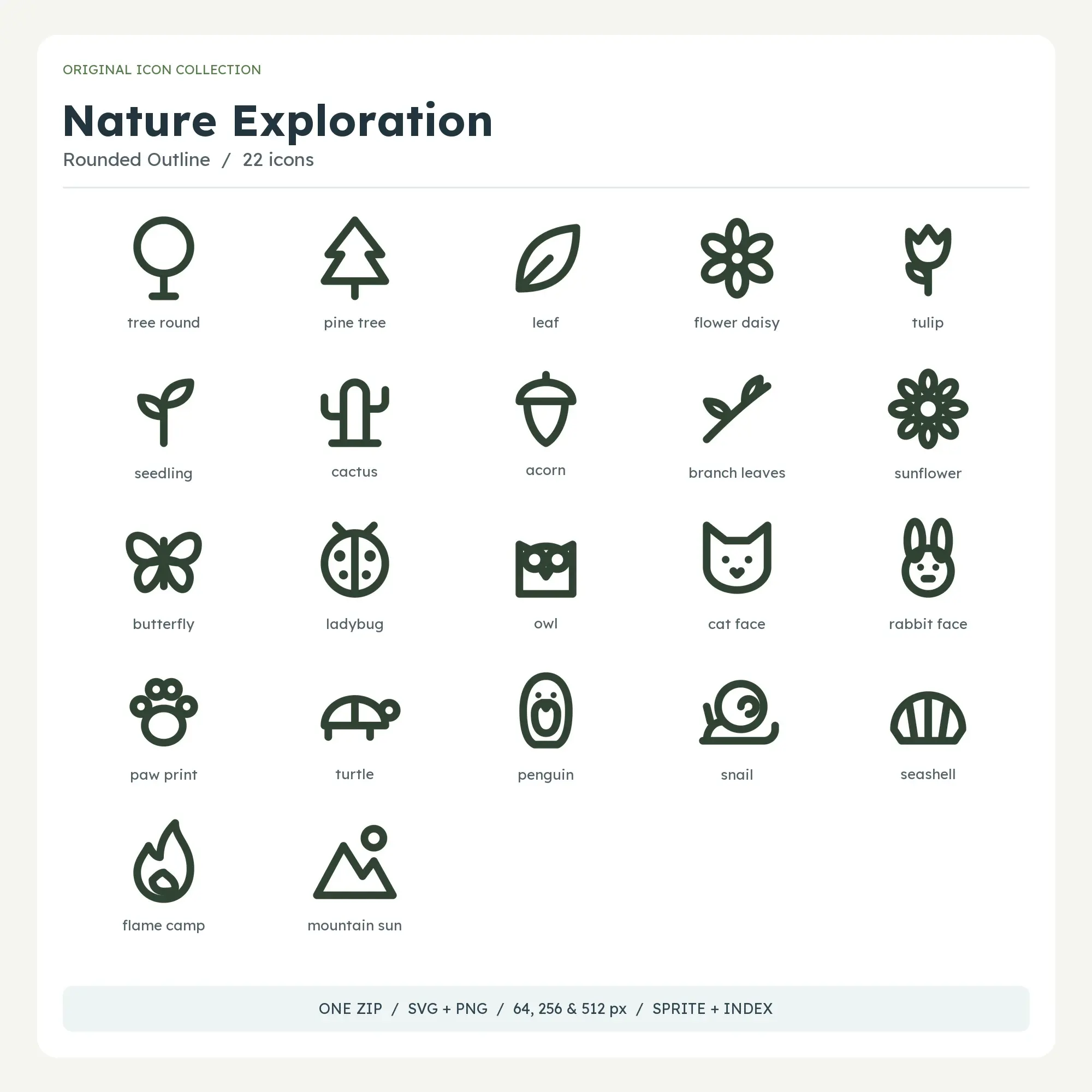 Nature Exploration Icons - Rounded Outline preview