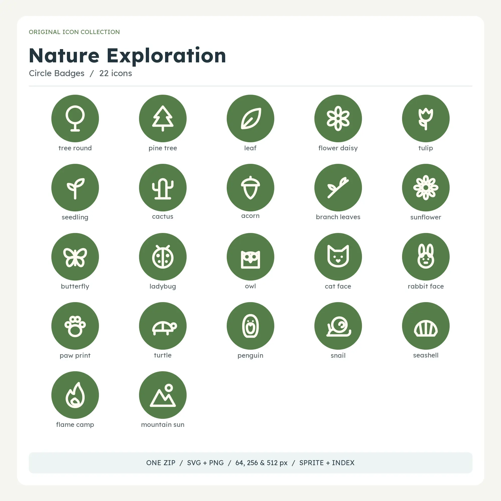 Nature Exploration Icons - Circle Badges preview