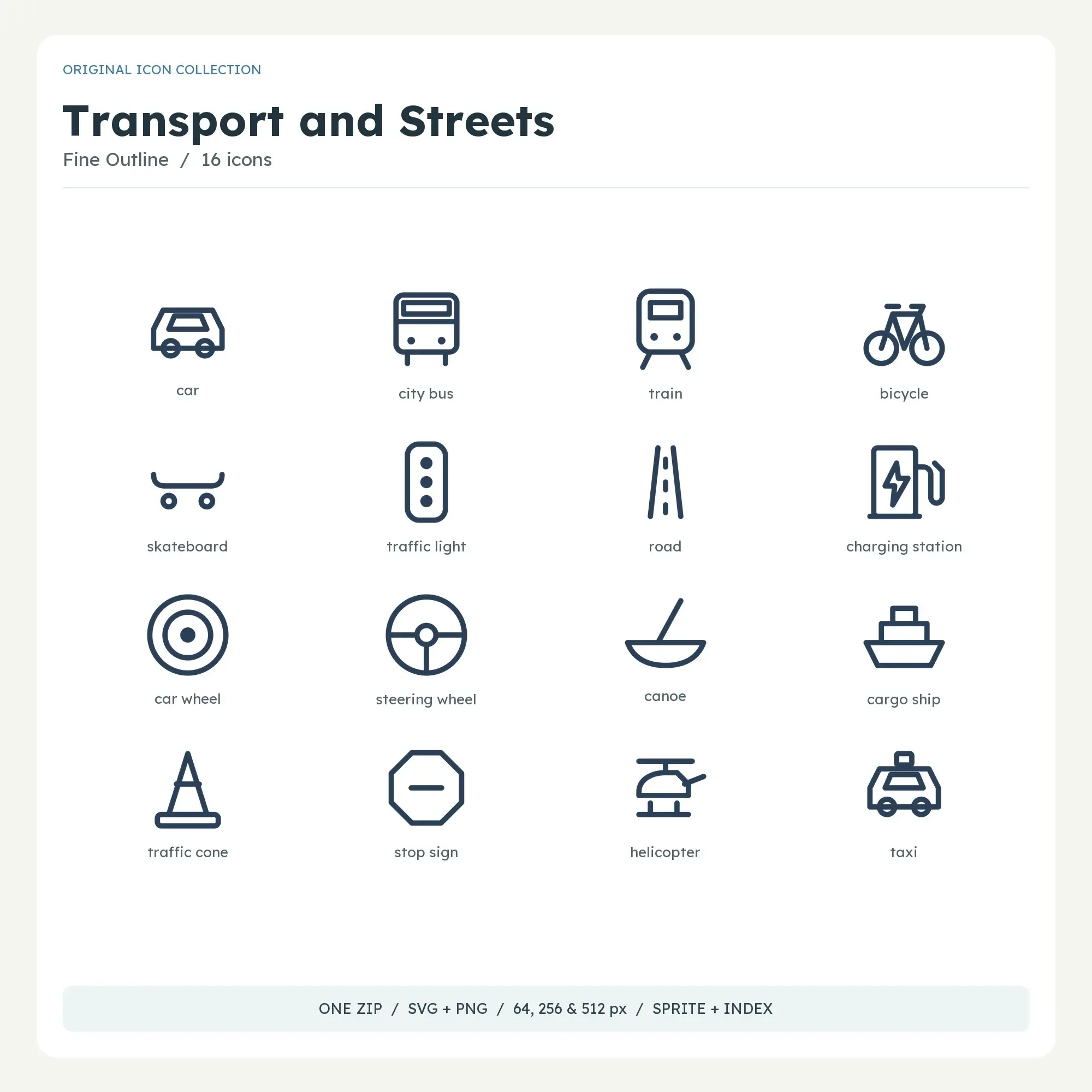 Transport and Streets Icons - Fine Outline preview