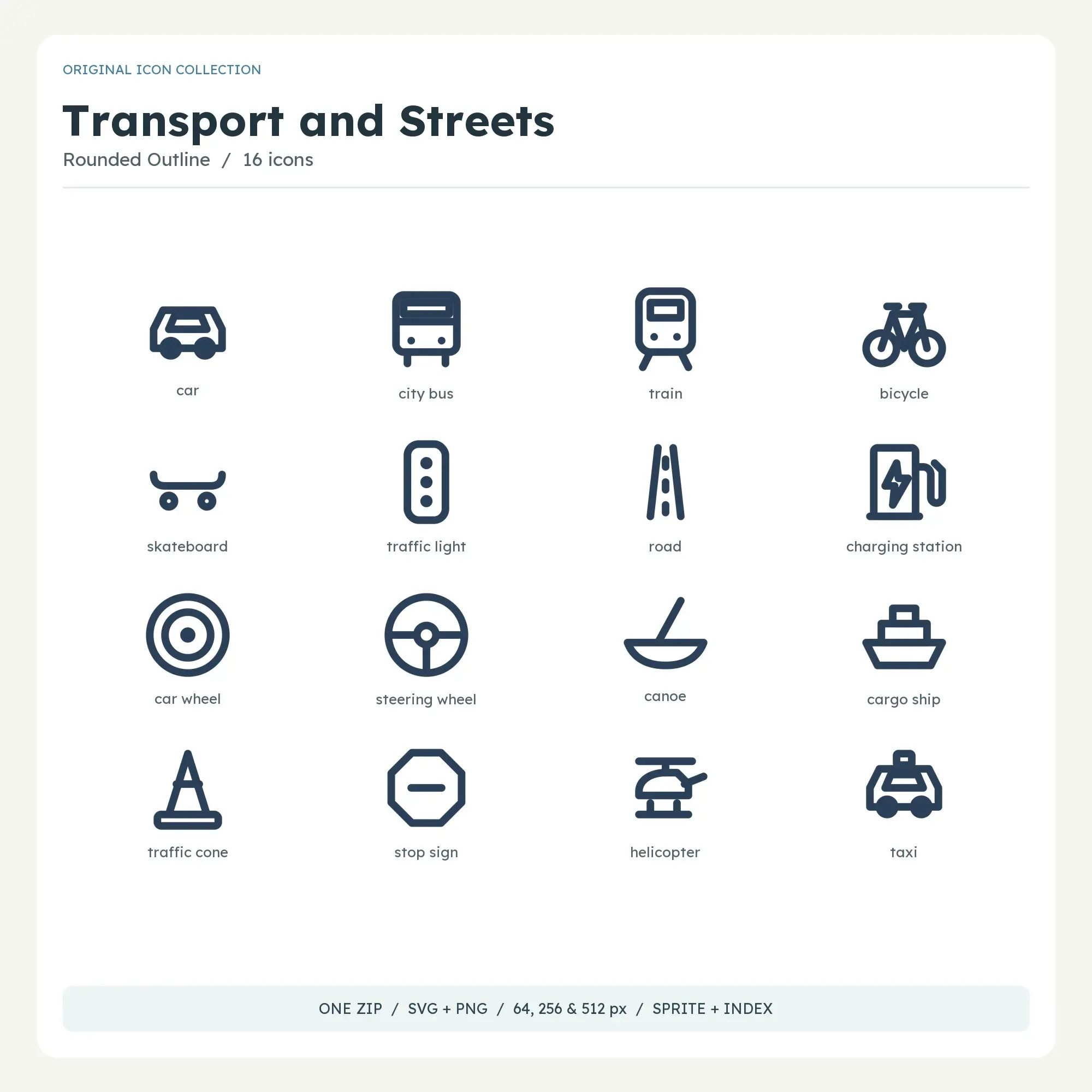 Transport and Streets Icons - Rounded Outline preview