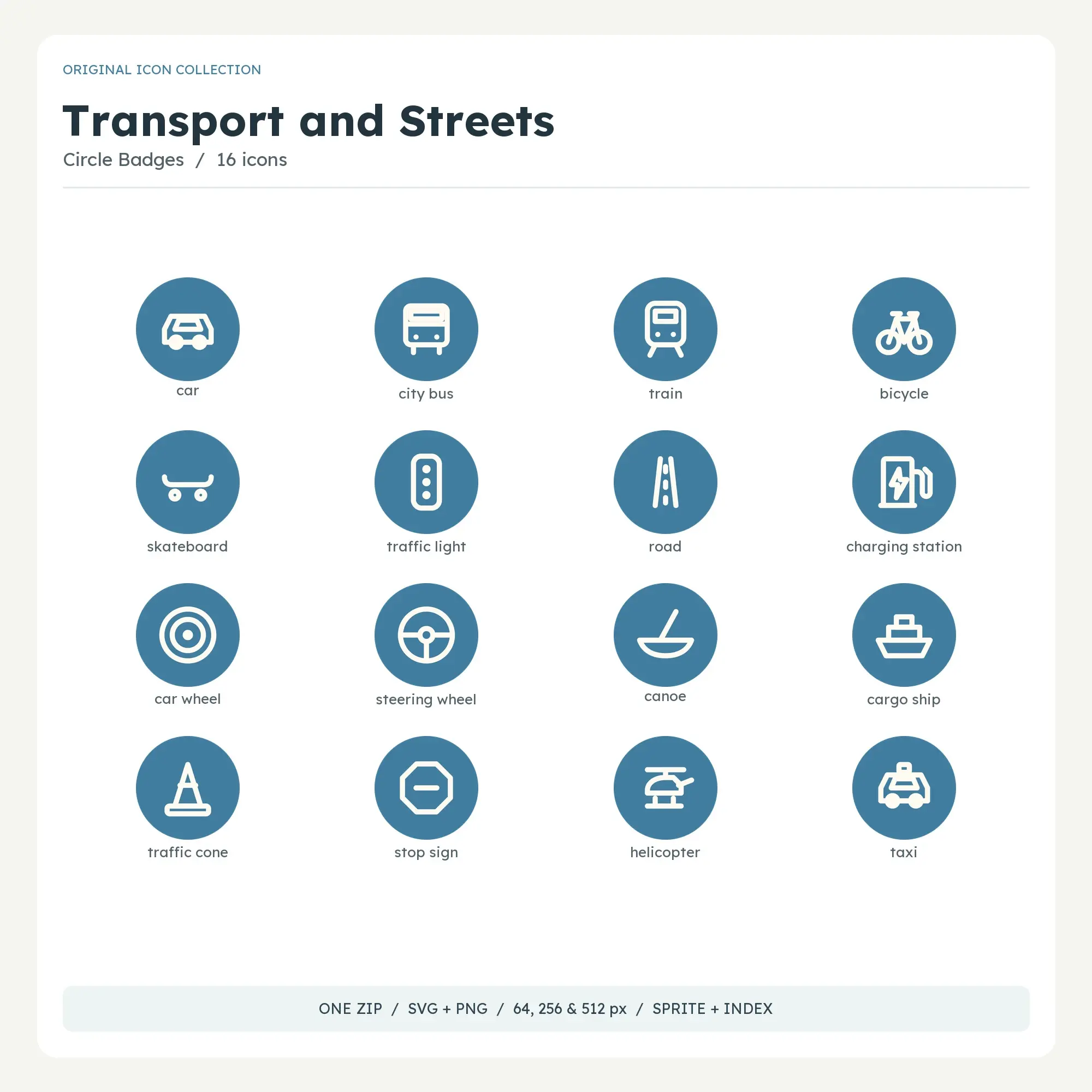 Transport and Streets Icons - Circle Badges preview