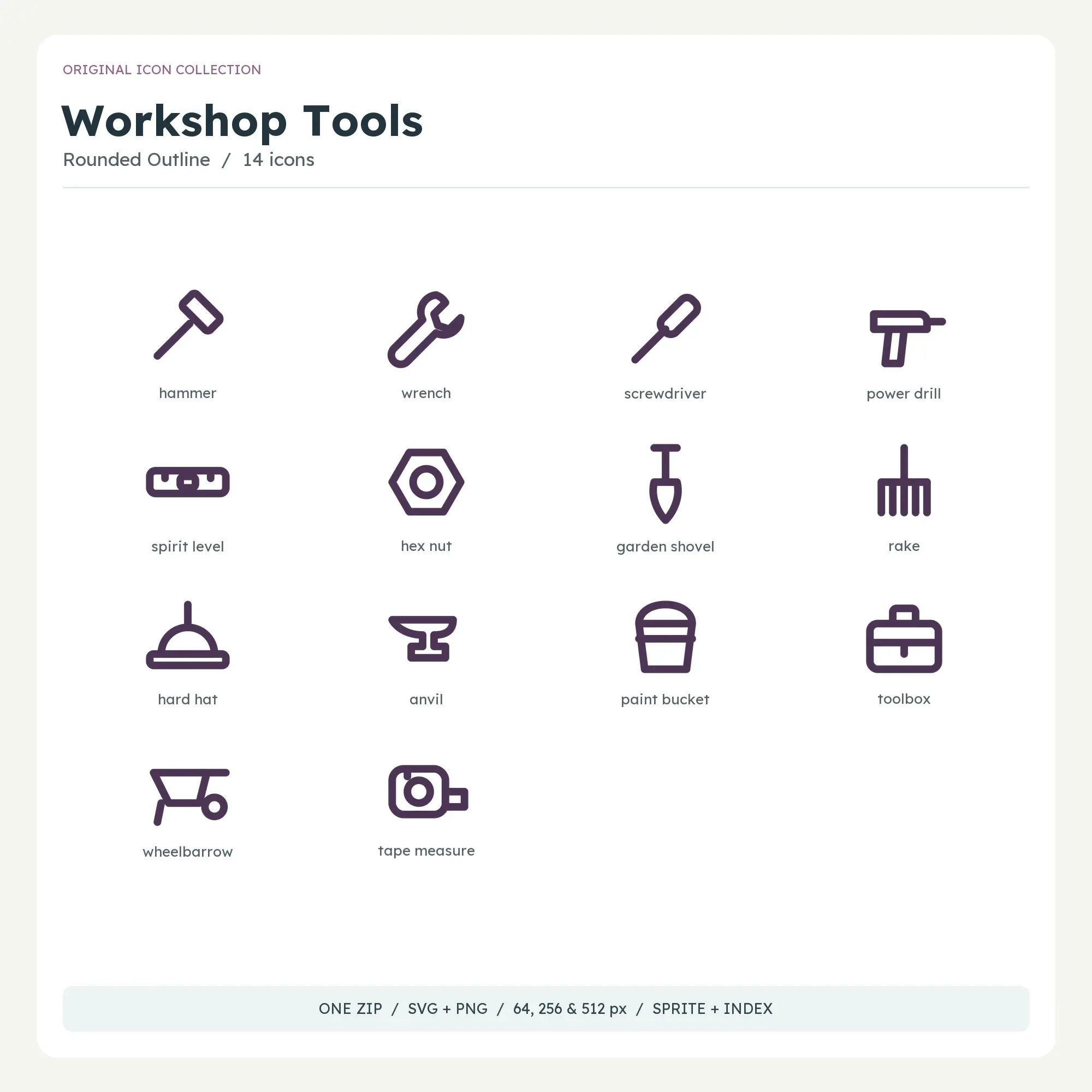 Workshop Tools Icons - Rounded Outline preview