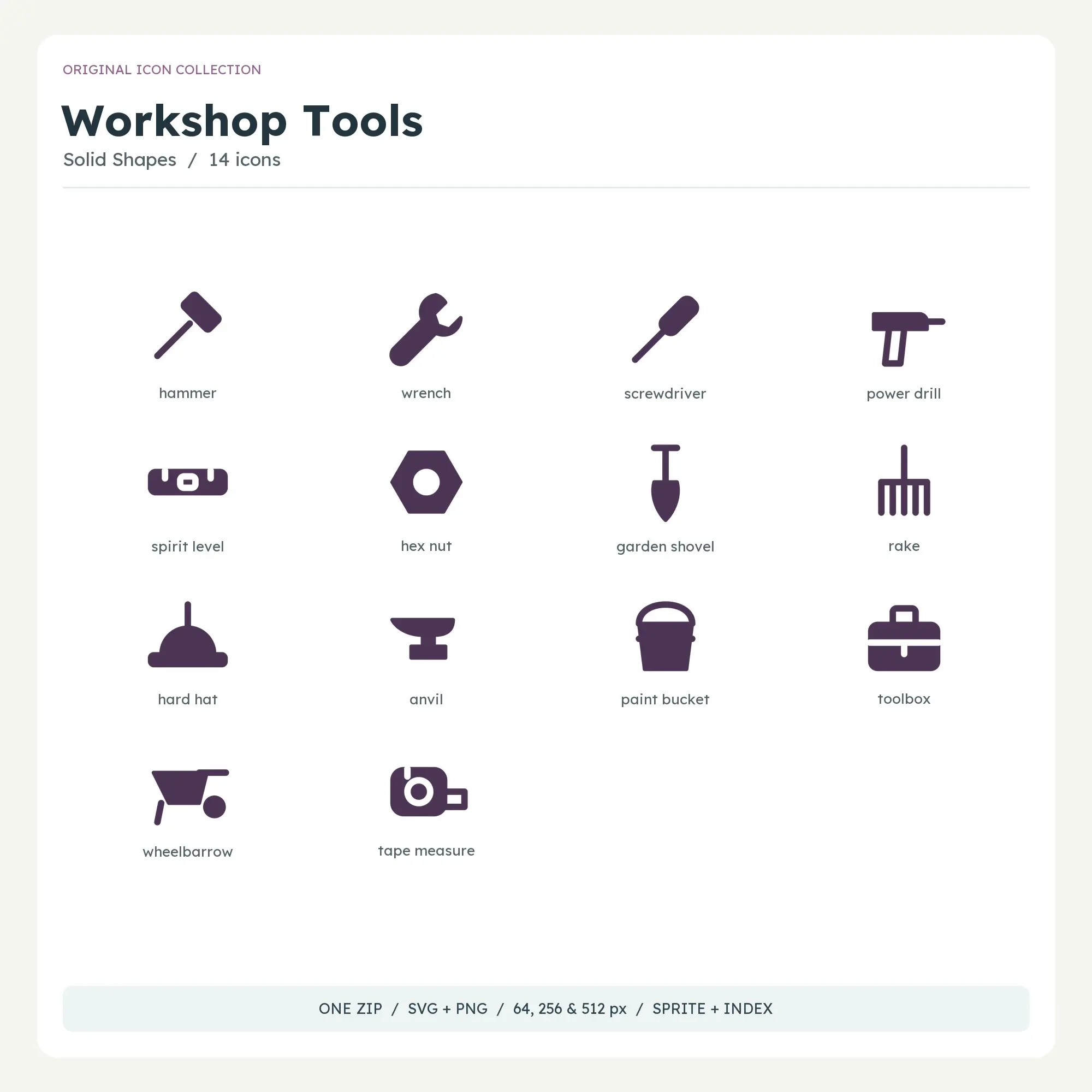 Workshop Tools Icons - Solid Shapes preview