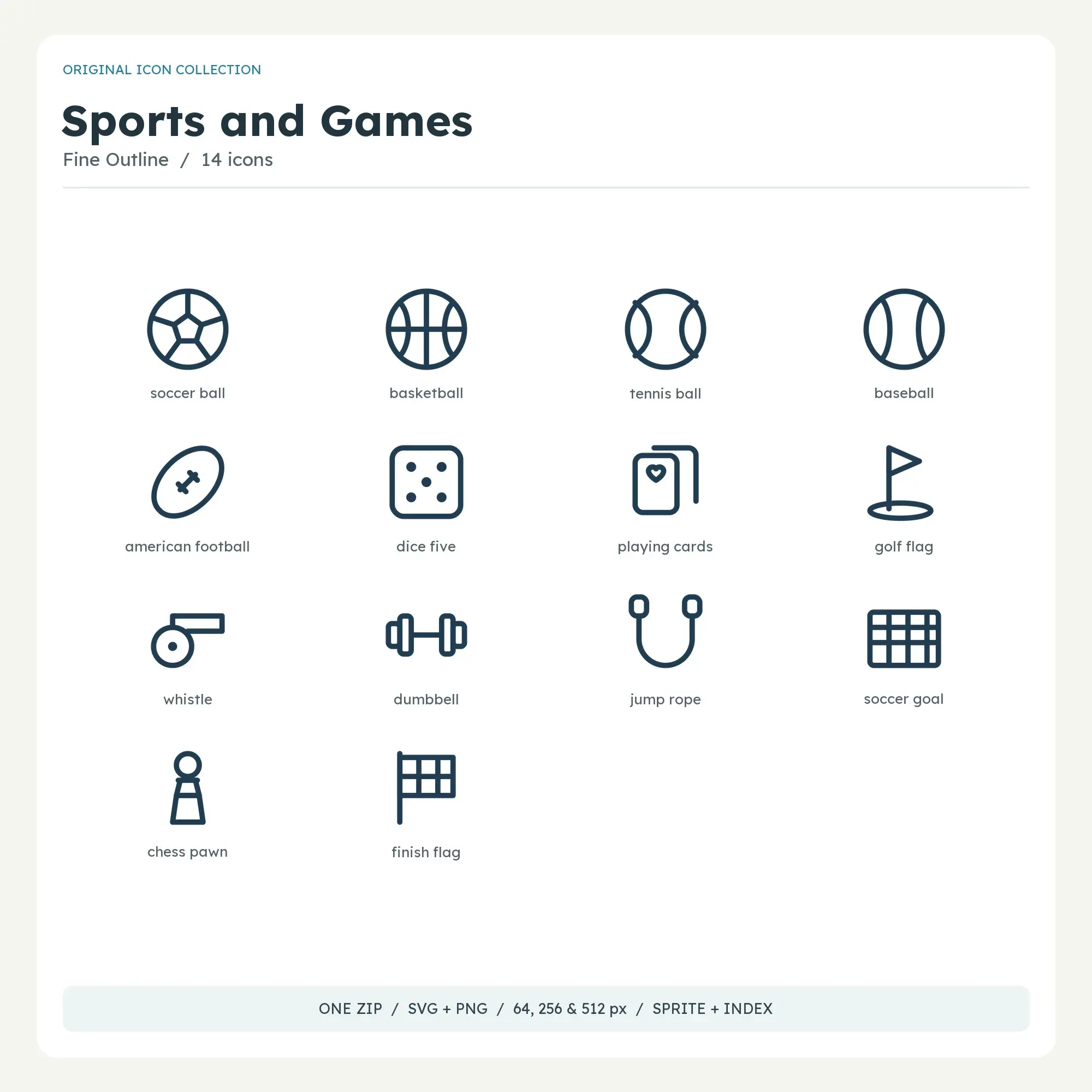 Sports and Games Icons - Fine Outline preview