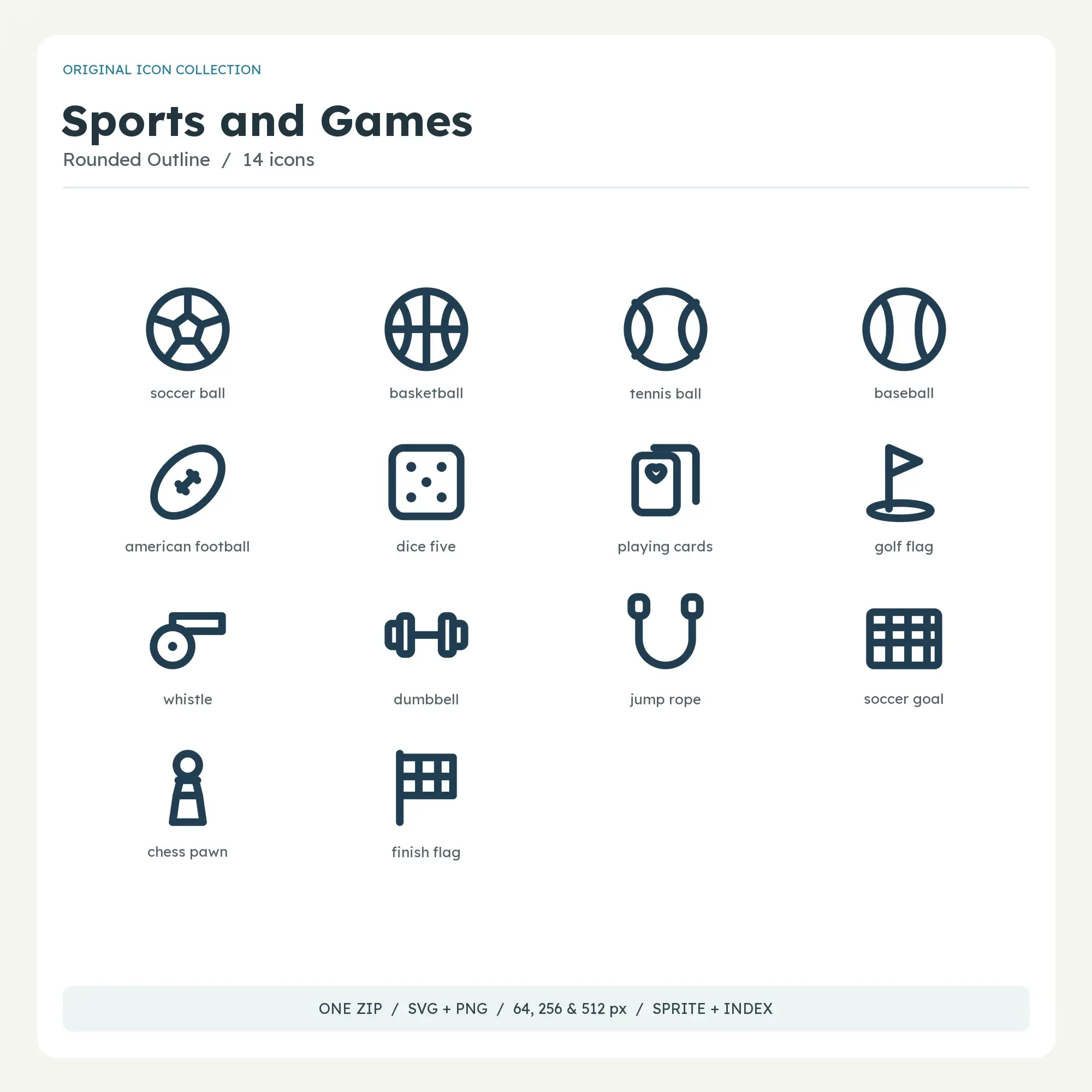 Sports and Games Icons - Rounded Outline preview