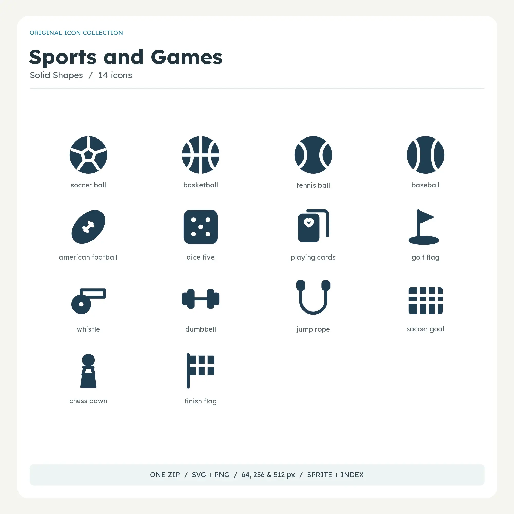 Sports and Games Icons - Solid Shapes preview