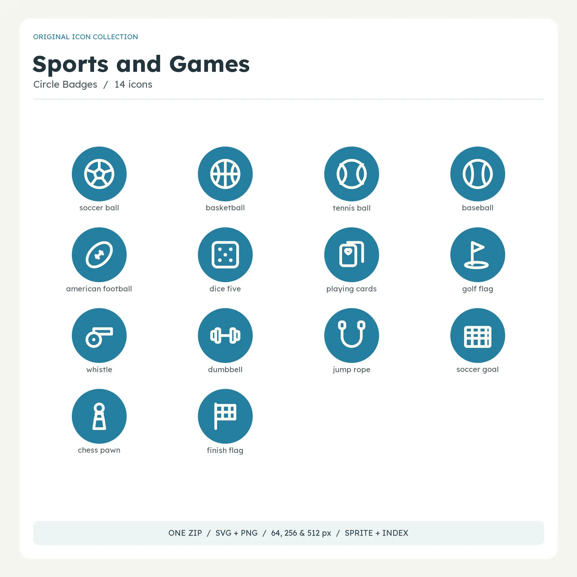 Sports and Games Icons - Circle Badges preview