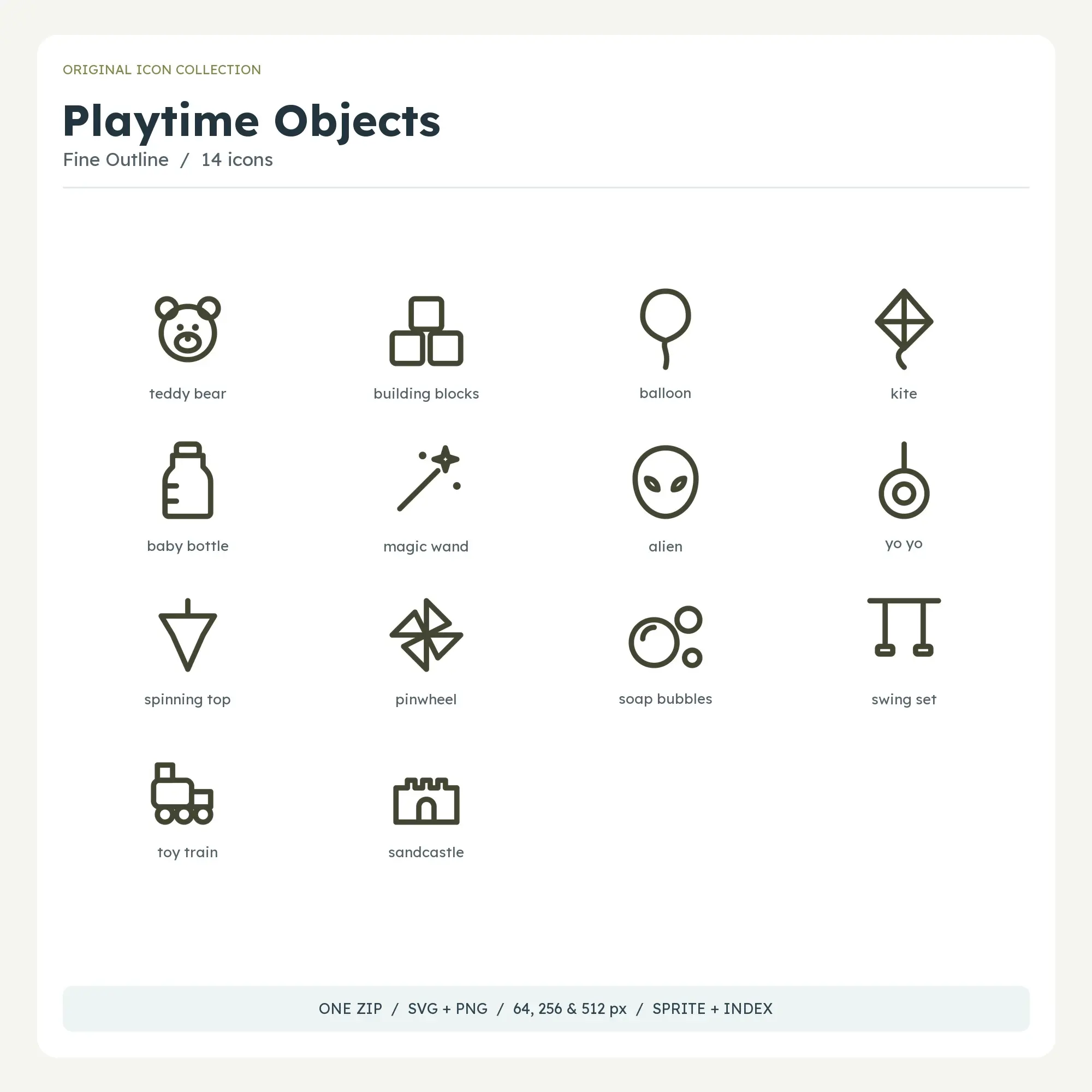 Playtime Objects Icons - Fine Outline preview