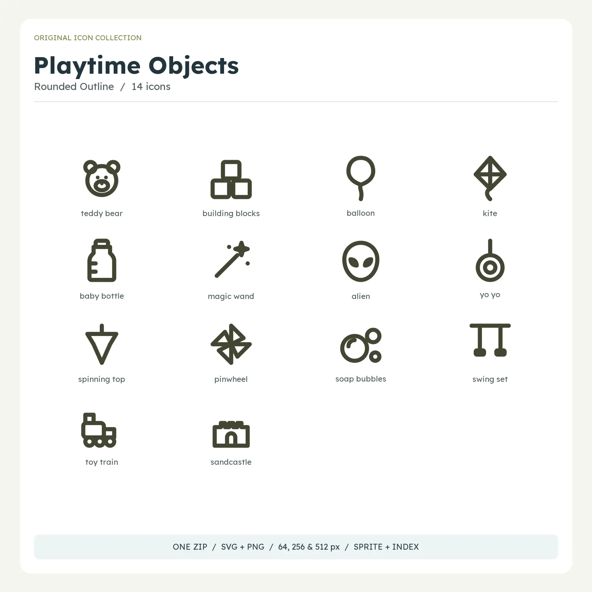 Playtime Objects Icons - Rounded Outline preview
