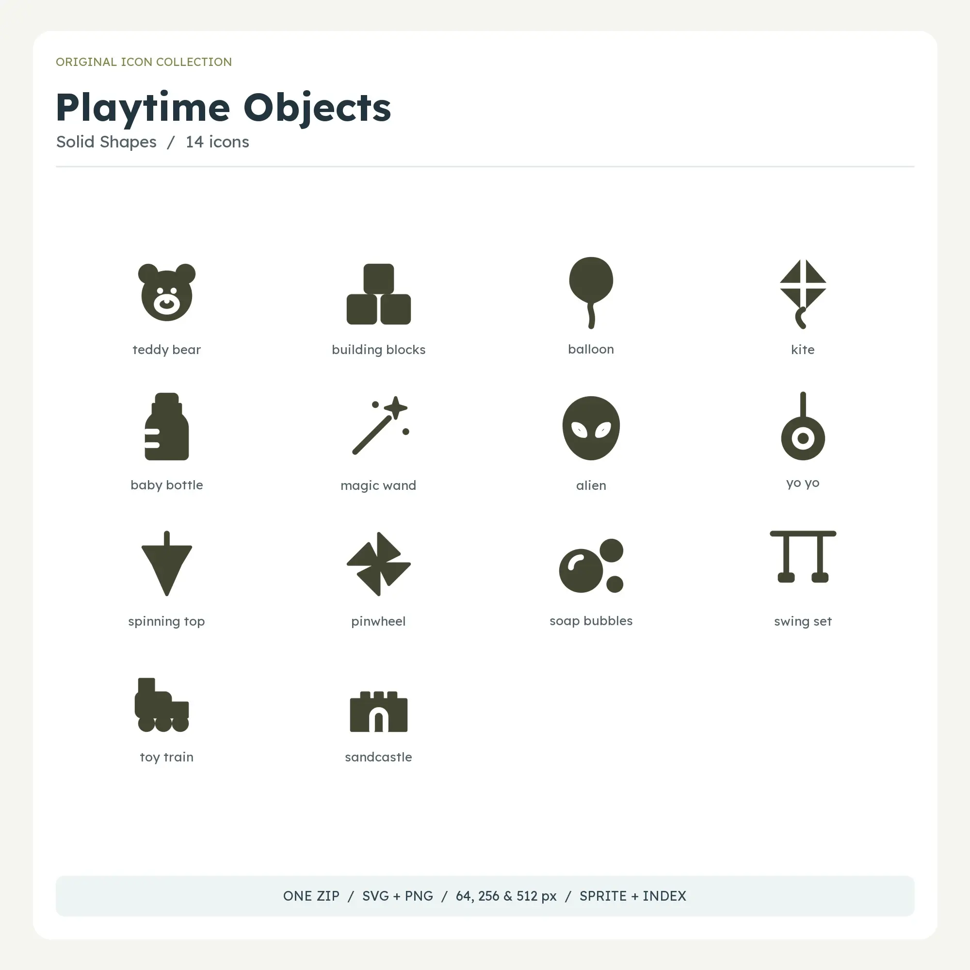 Playtime Objects Icons - Solid Shapes preview