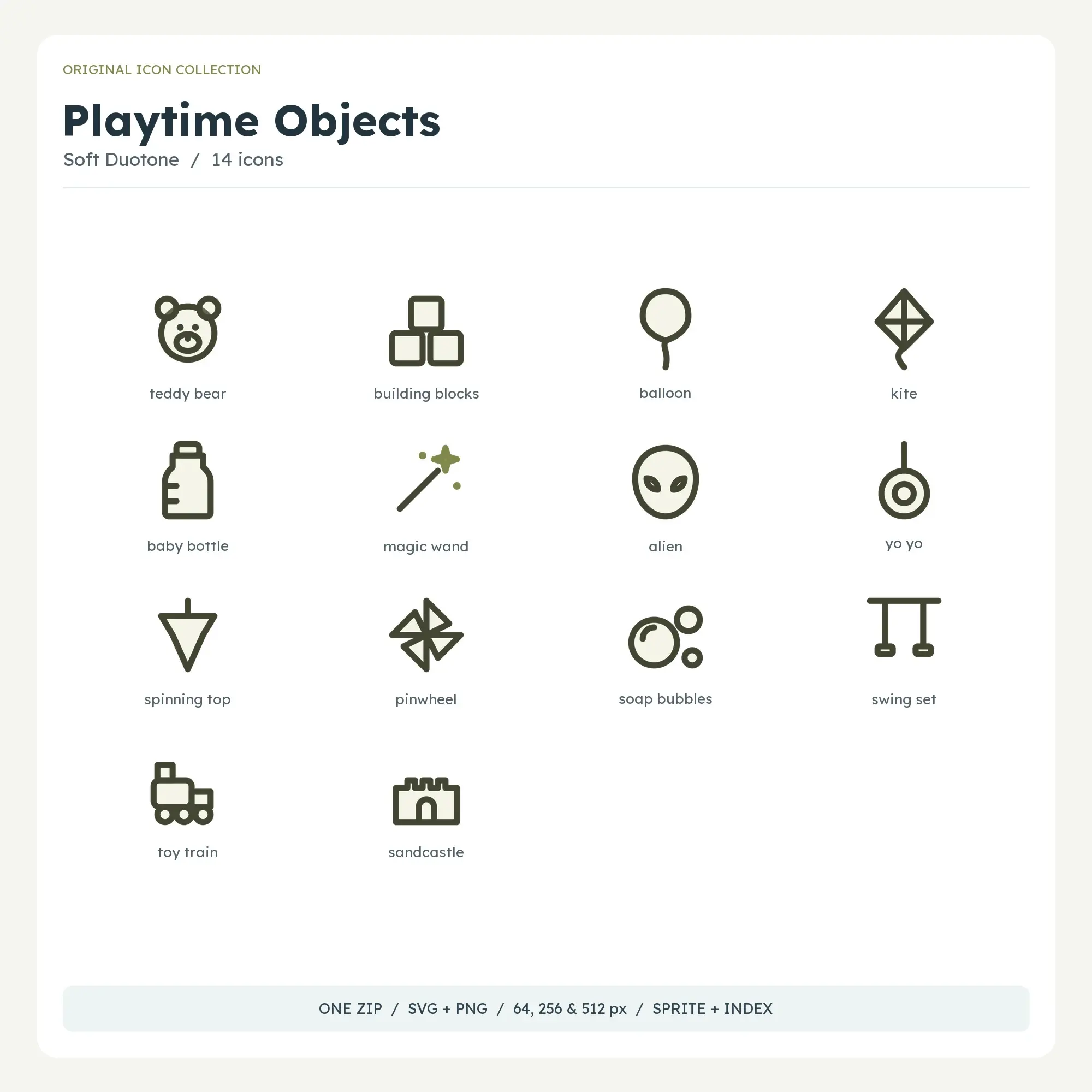Playtime Objects Icons - Soft Duotone preview