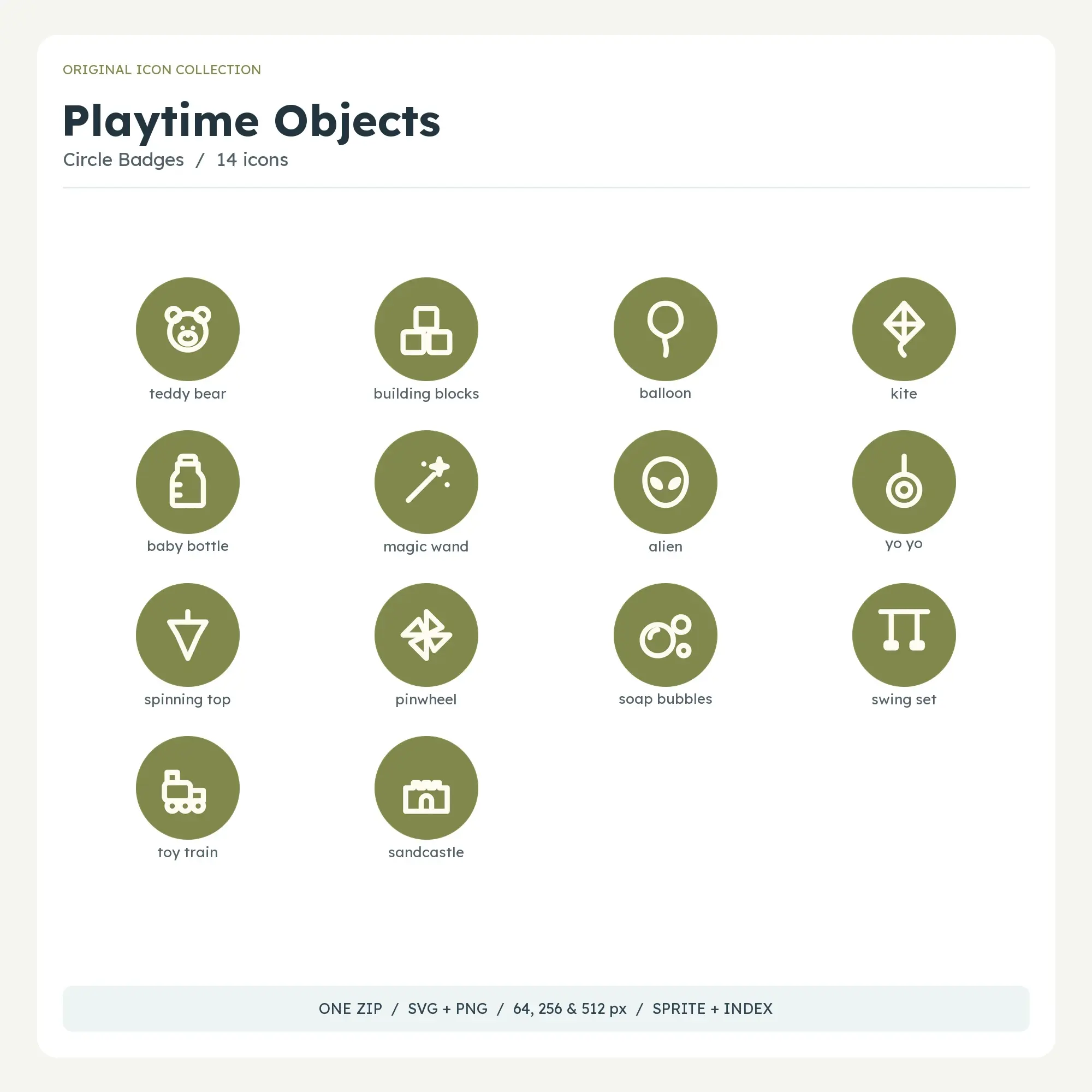 Playtime Objects Icons - Circle Badges preview