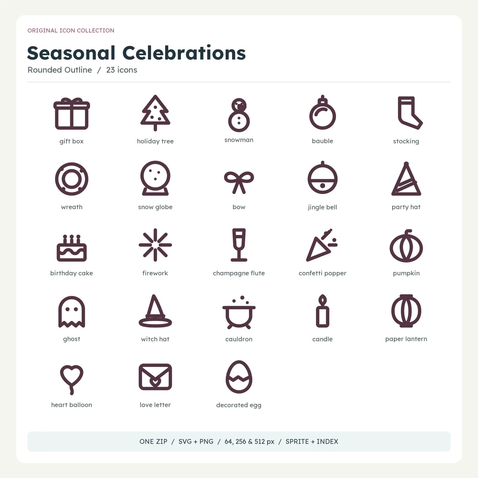 Seasonal Celebrations Icons - Rounded Outline preview