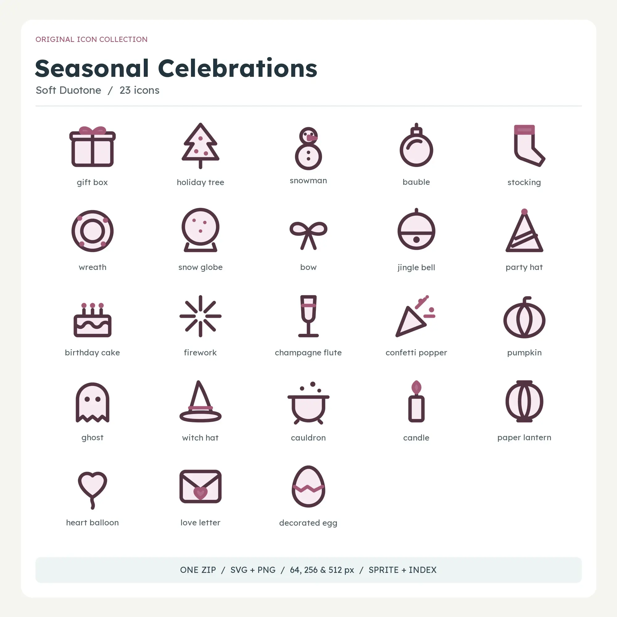Seasonal Celebrations Icons - Soft Duotone preview
