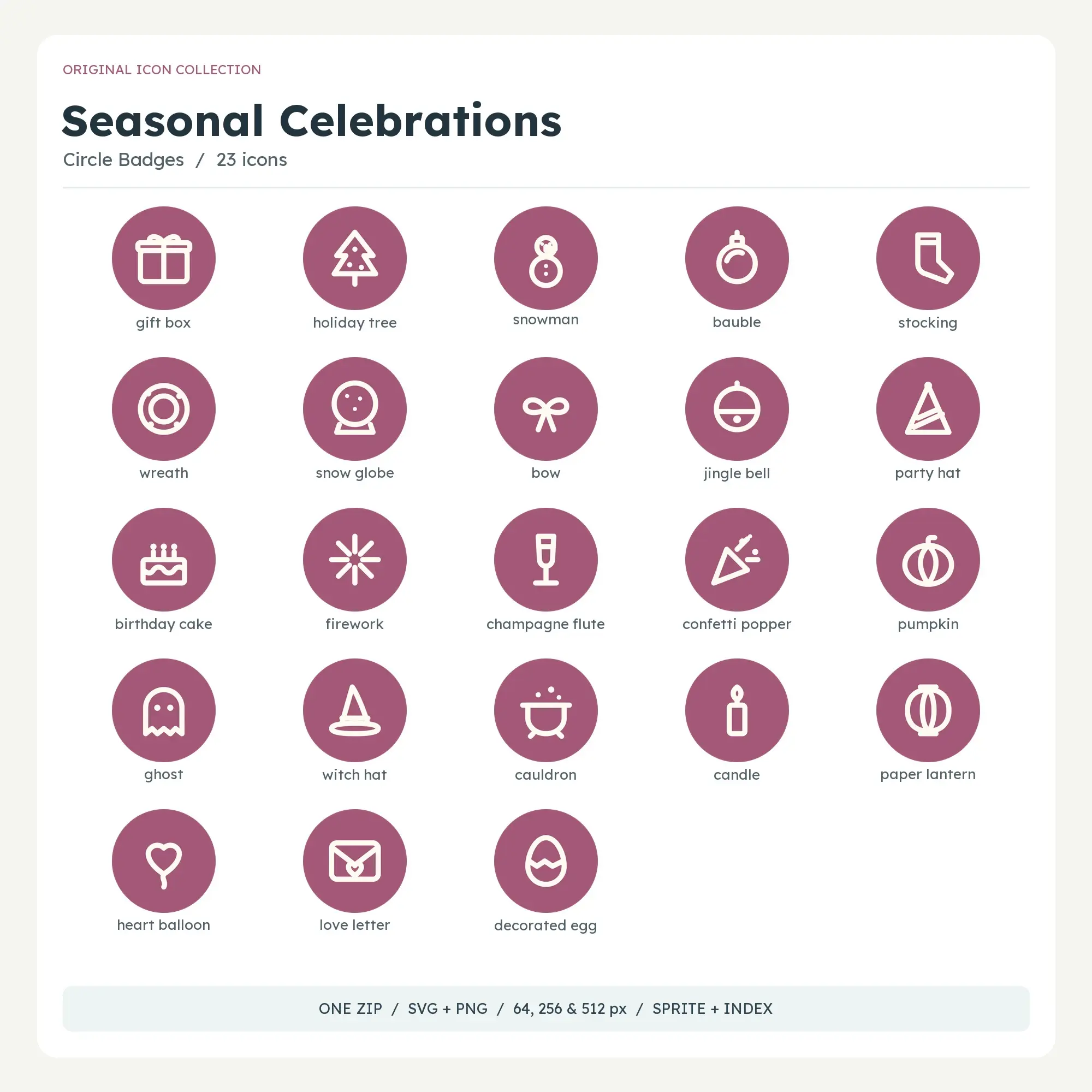 Seasonal Celebrations Icons - Circle Badges preview