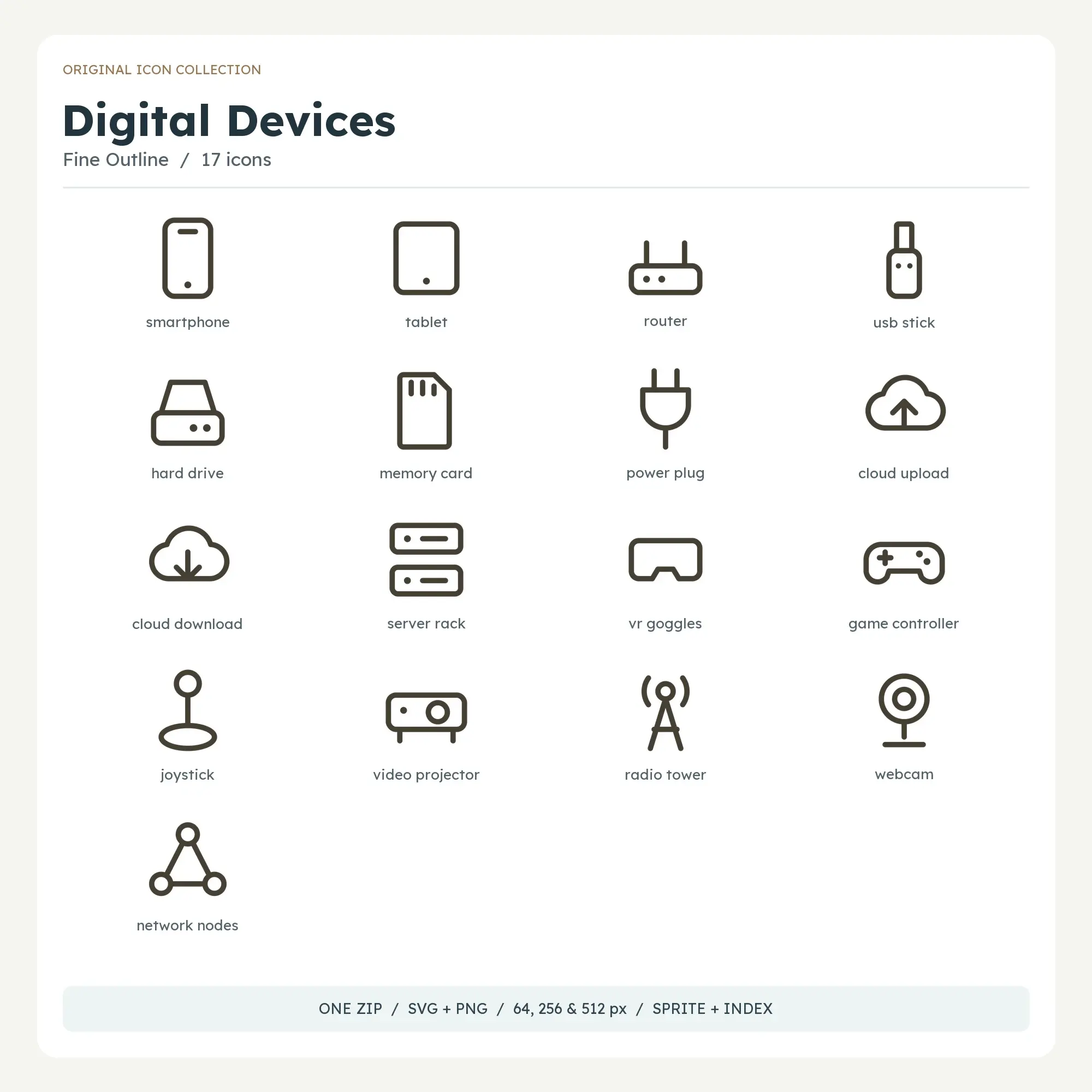 Digital Devices Icons - Fine Outline preview