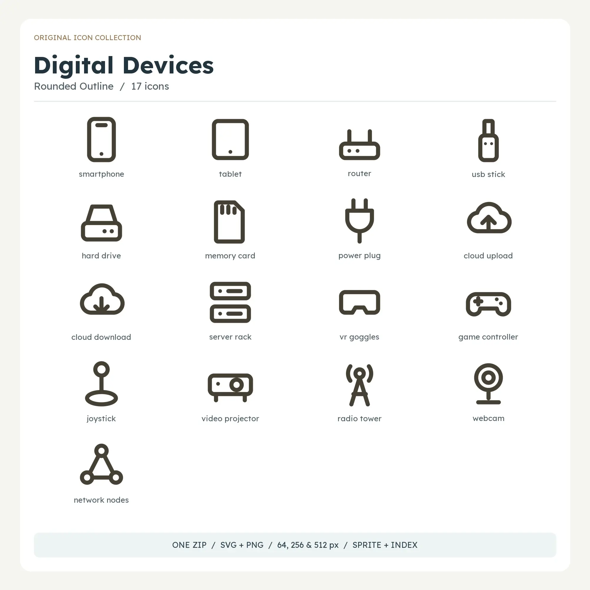 Digital Devices Icons - Rounded Outline preview