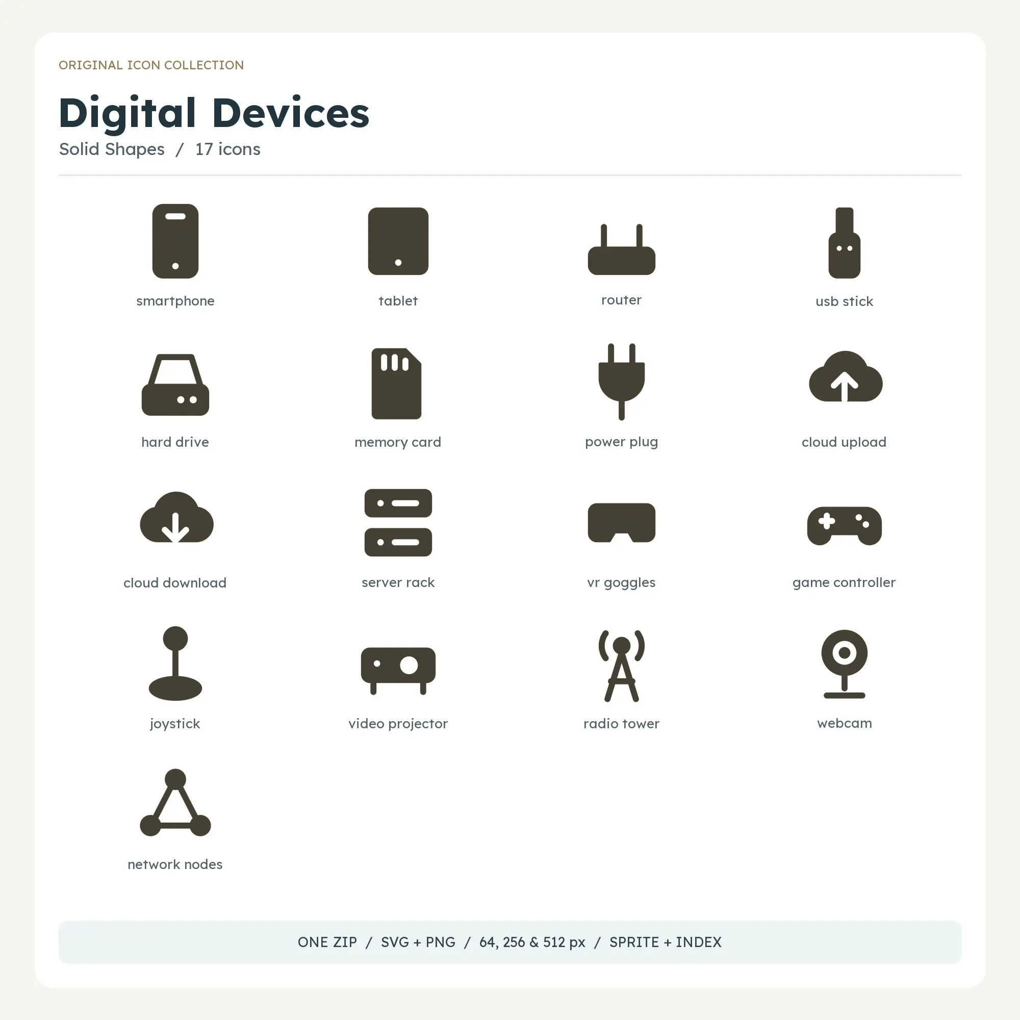 Digital Devices Icons - Solid Shapes, preview 1 of 2