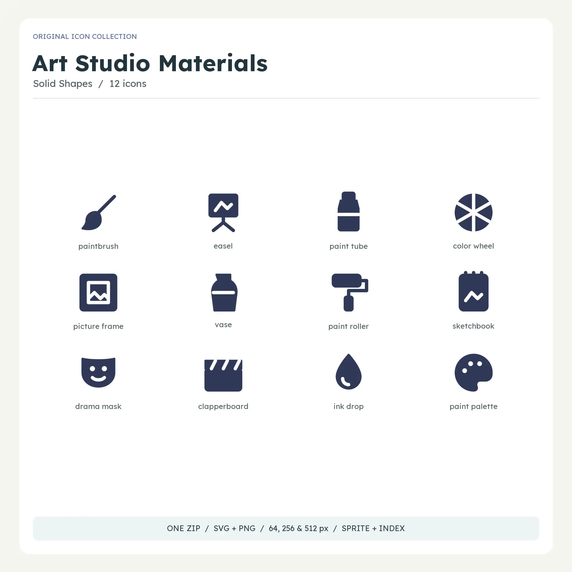Art Studio Materials Icons - Solid Shapes preview