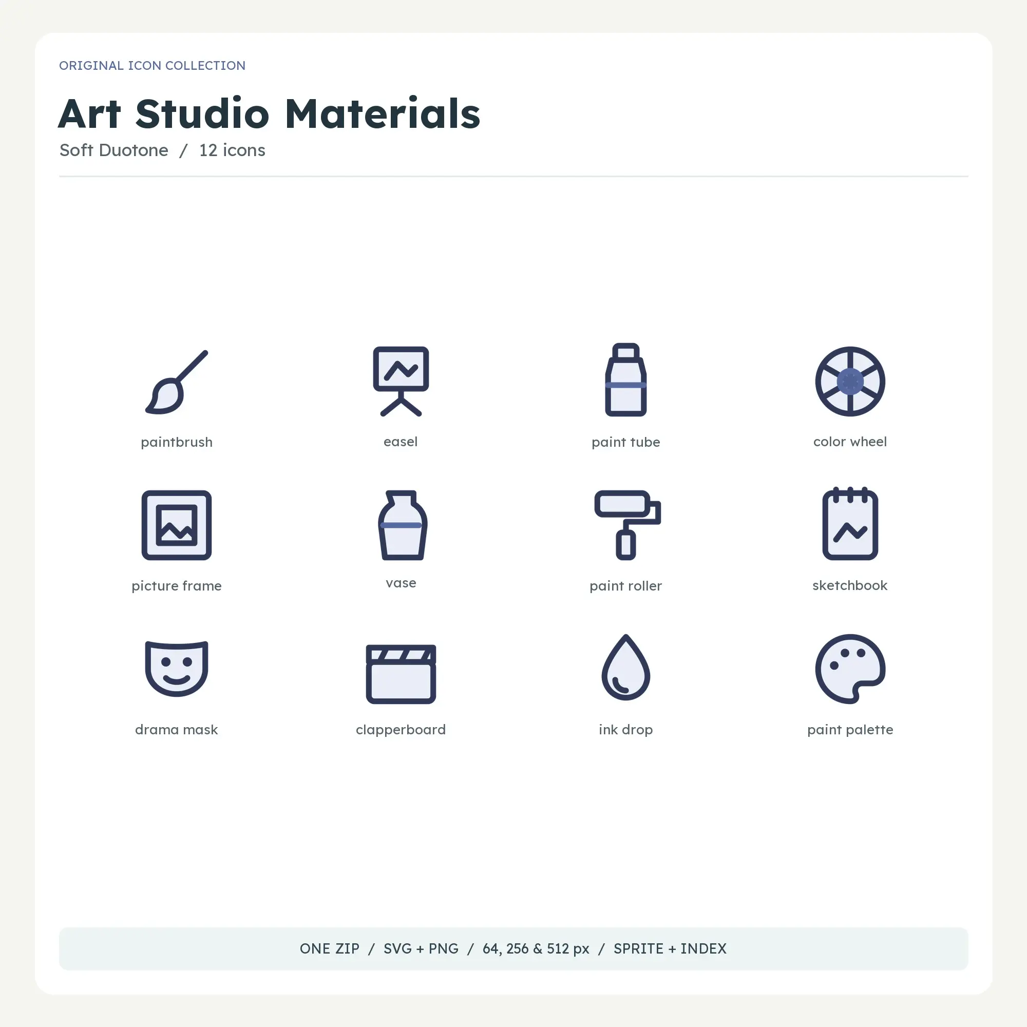 Art Studio Materials Icons - Soft Duotone preview