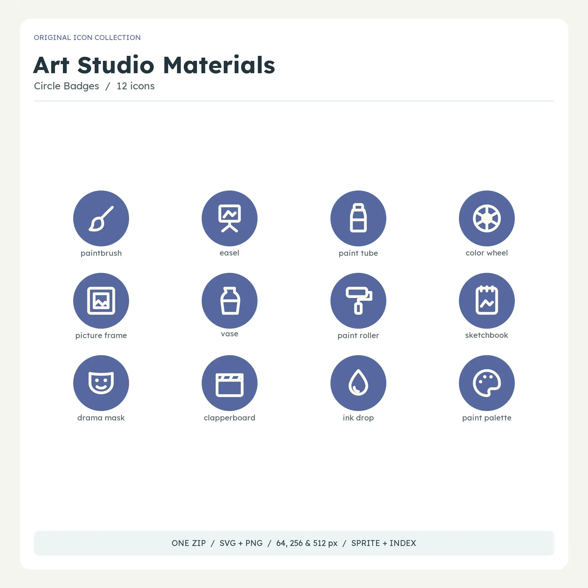 Art Studio Materials Icons - Circle Badges preview