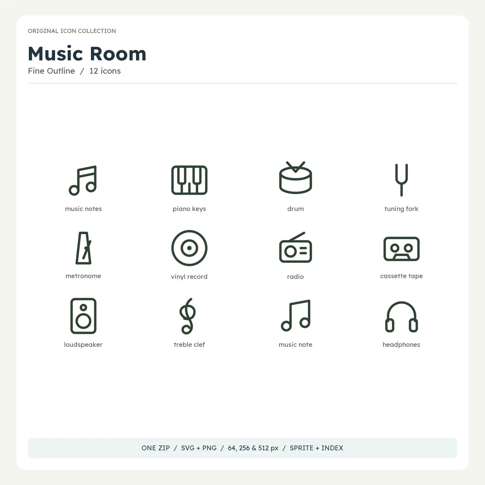 Music Room Icons - Fine Outline preview