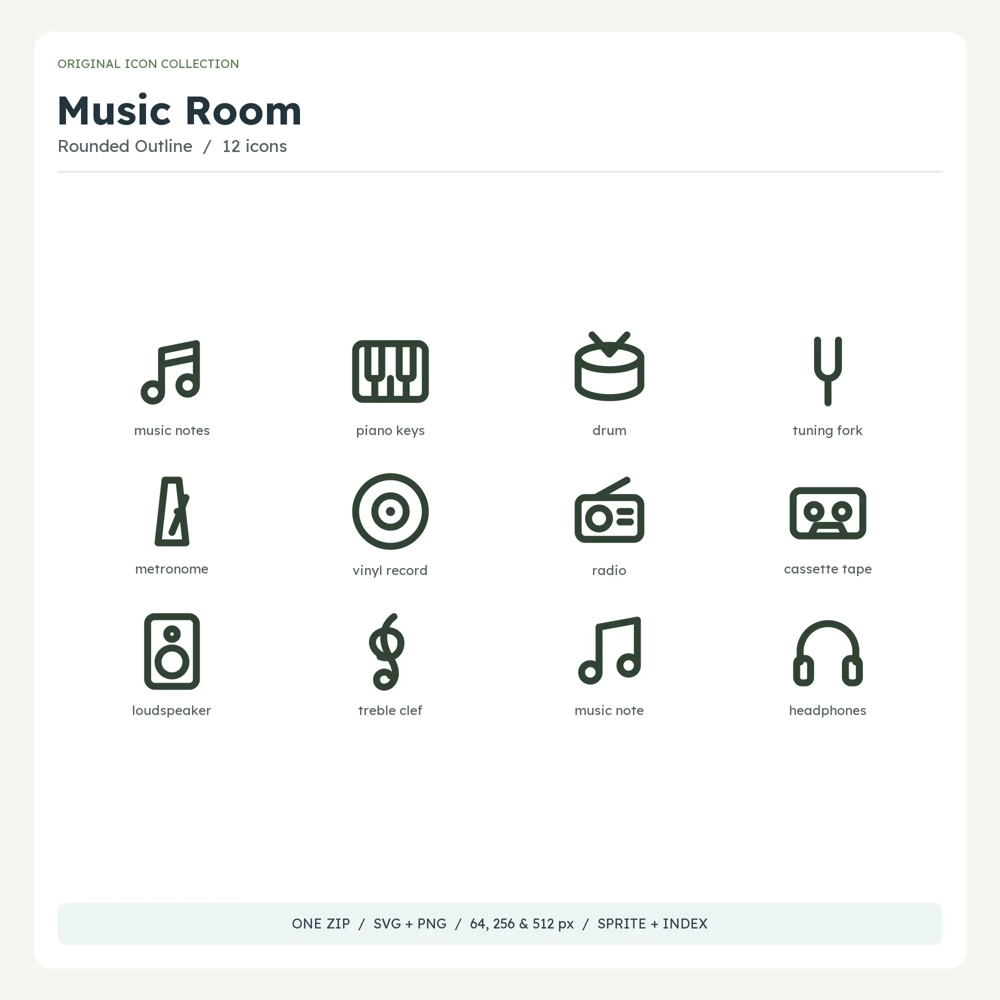 Music Room Icons - Rounded Outline preview