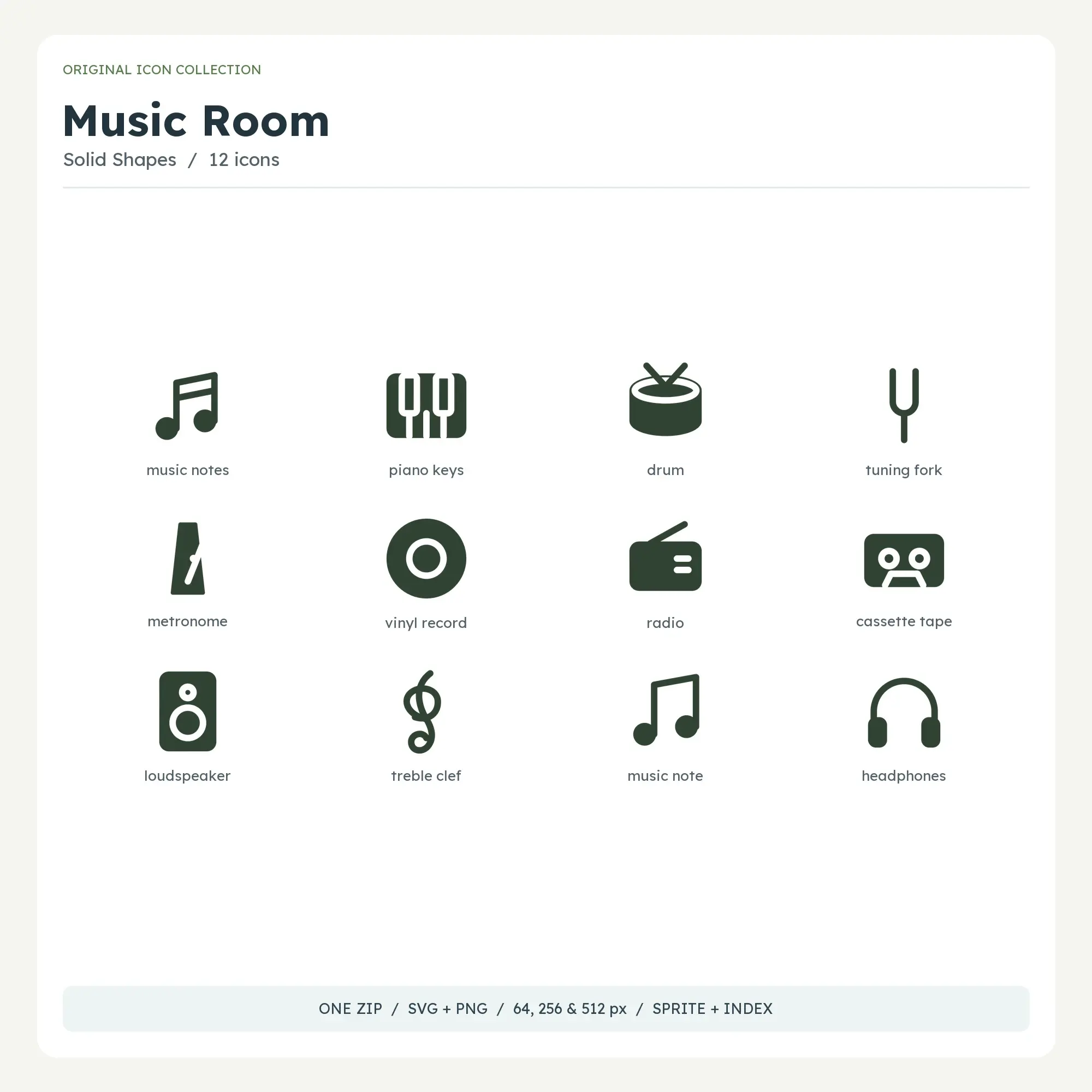 Music Room Icons - Solid Shapes preview