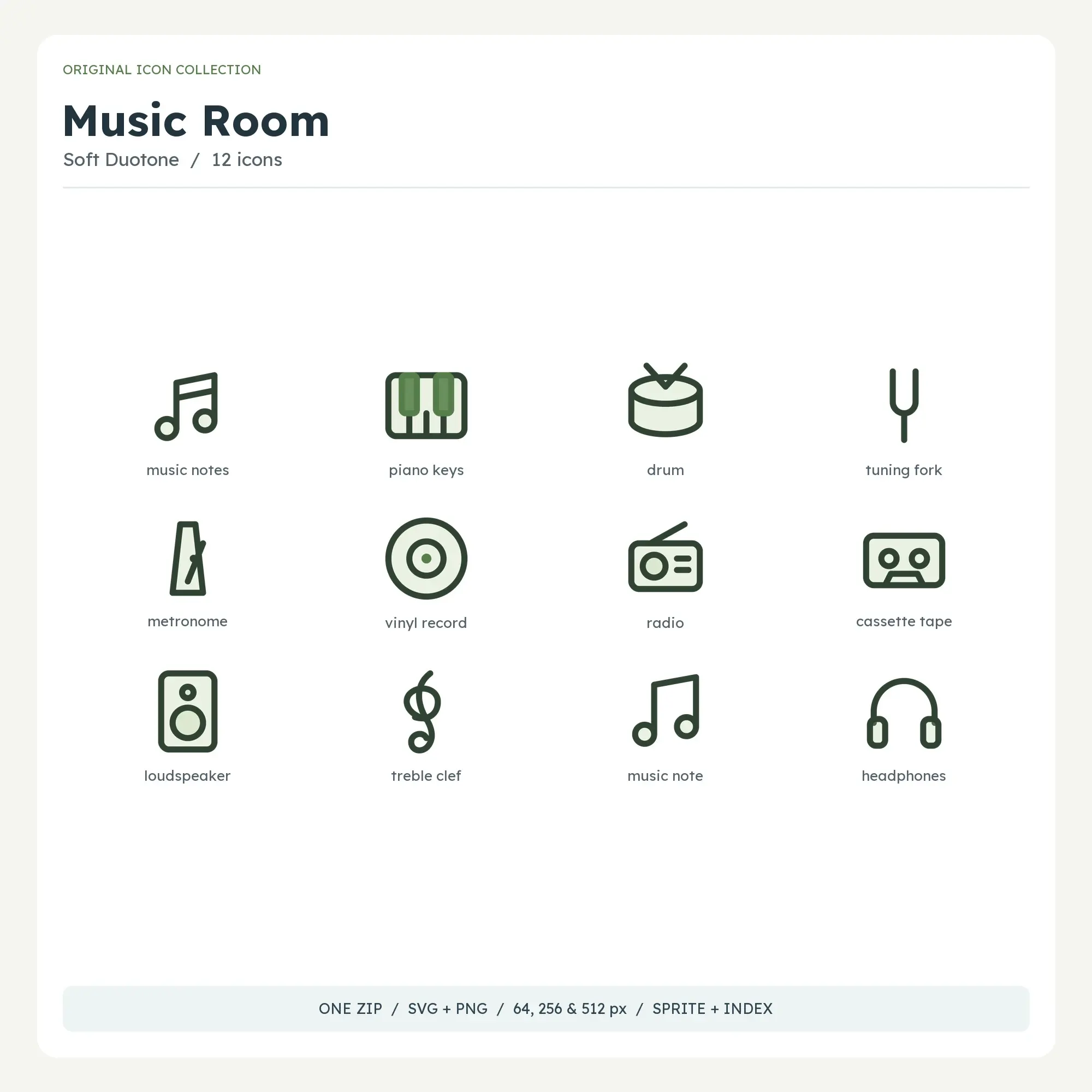 Music Room Icons - Soft Duotone preview