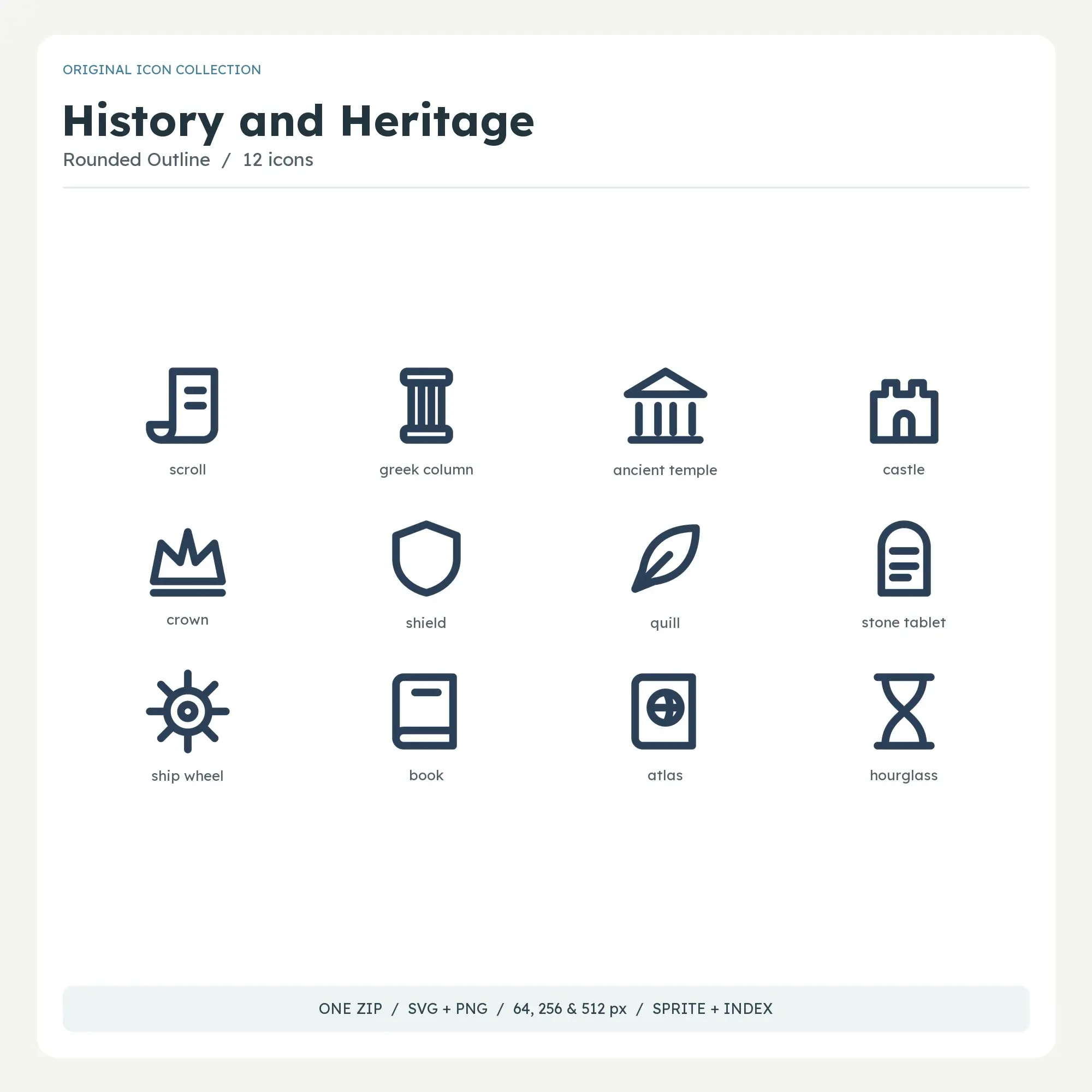 History and Heritage Icons - Rounded Outline preview