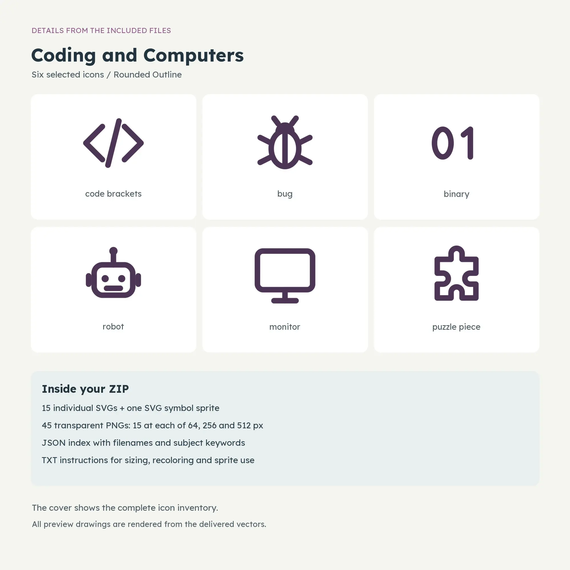 Coding and Computers Icons - Rounded Outline, preview 2 of 2