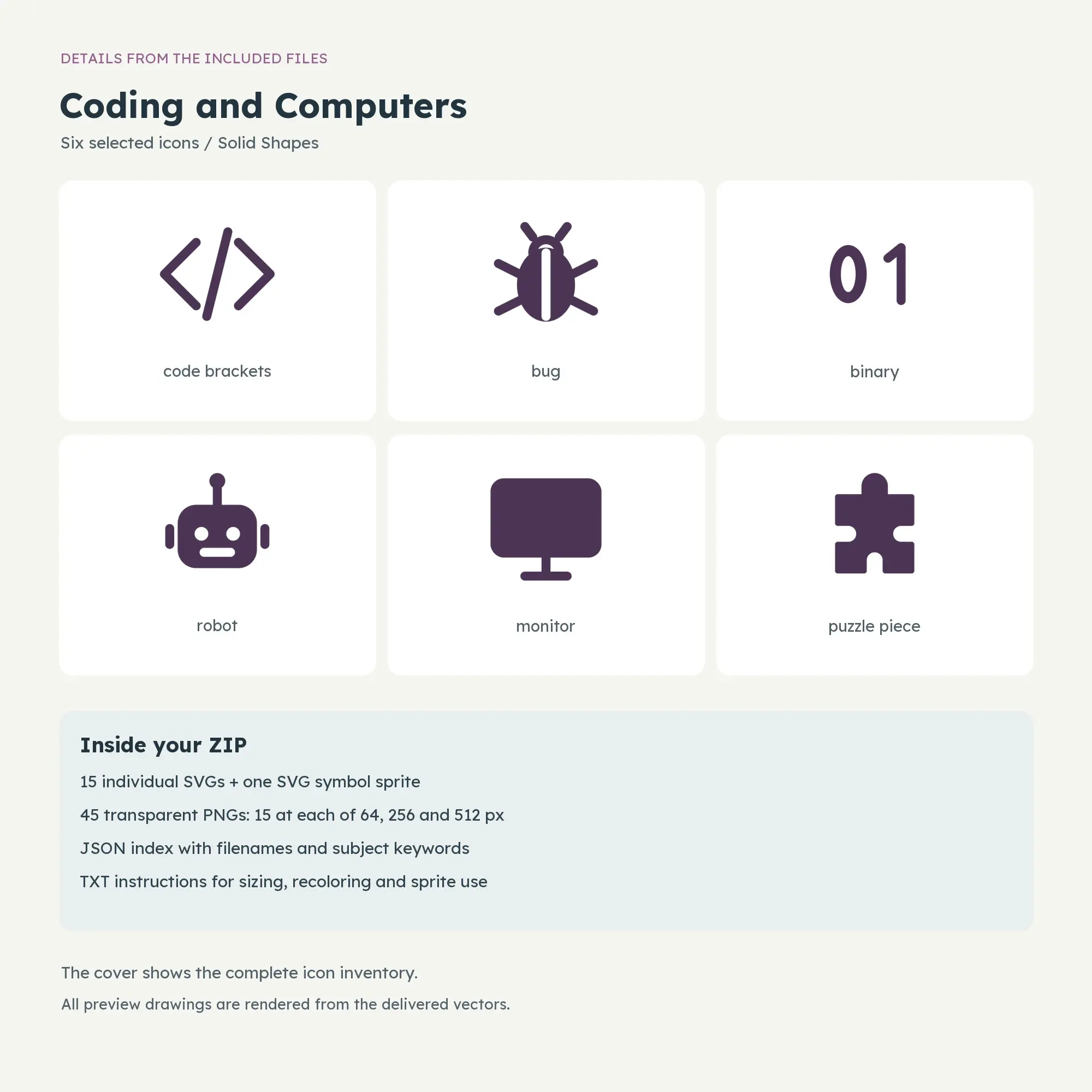 Coding and Computers Icons - Solid Shapes, preview 2 of 2