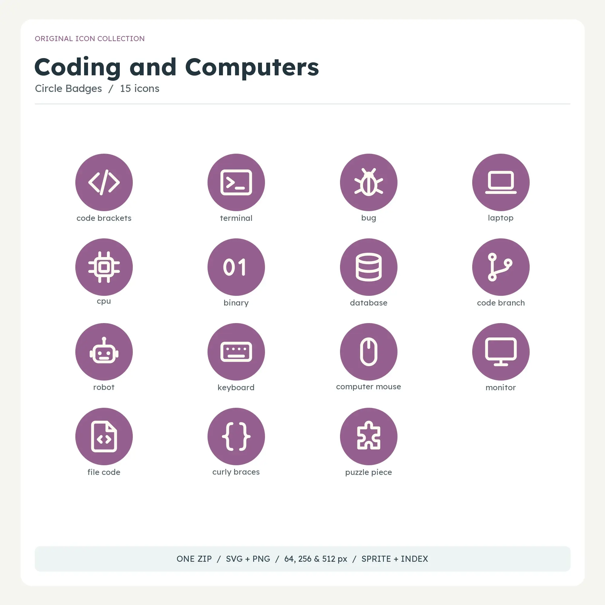 Coding and Computers Icons - Circle Badges preview