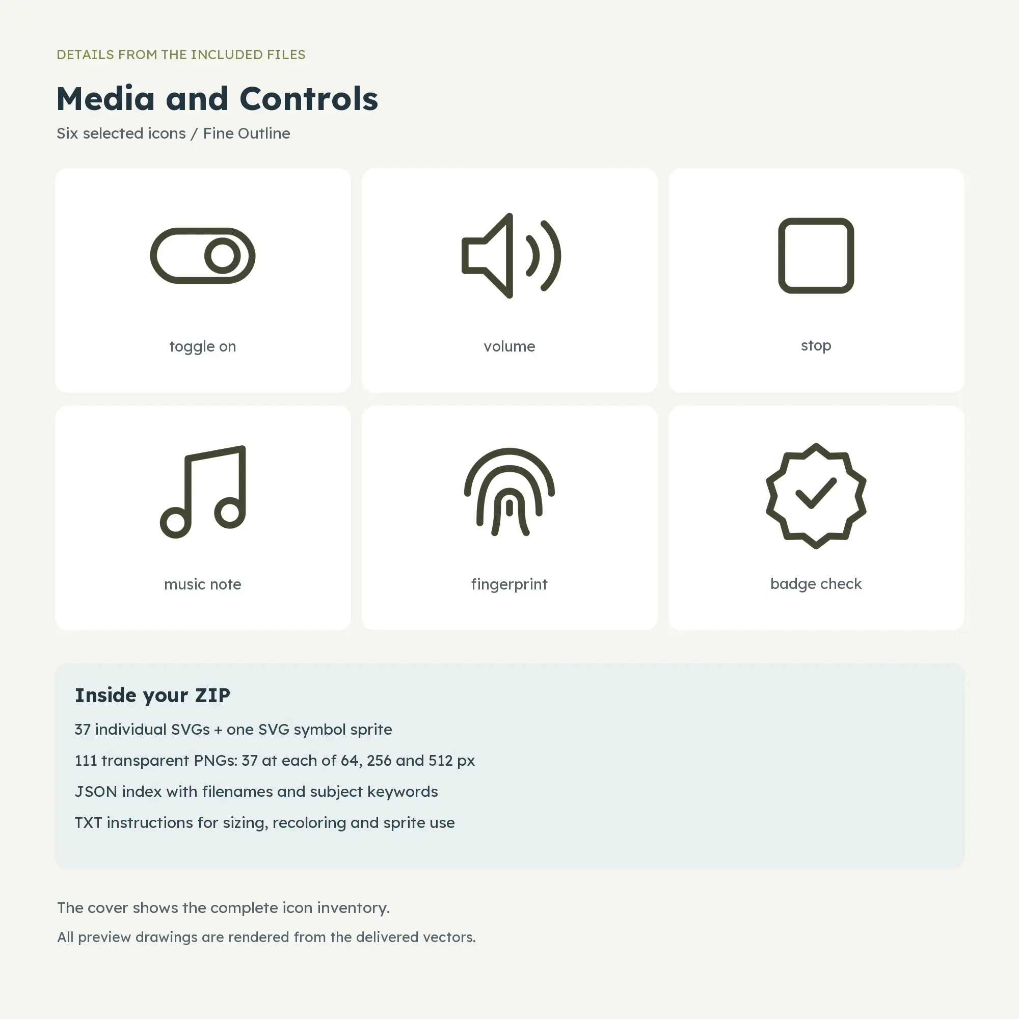 Media and Controls Icons - Fine Outline, preview 2 of 2