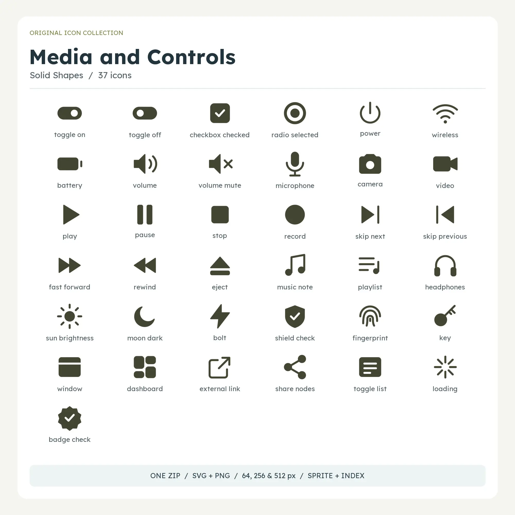 Media and Controls Icons - Solid Shapes preview